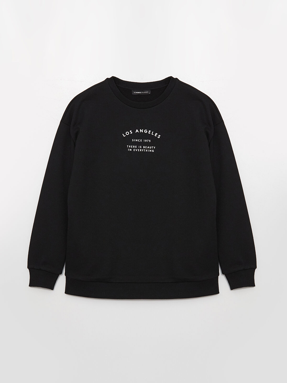 LCWAIKIKI Basic Crew Neck Printed Long Sleeve Oversize
