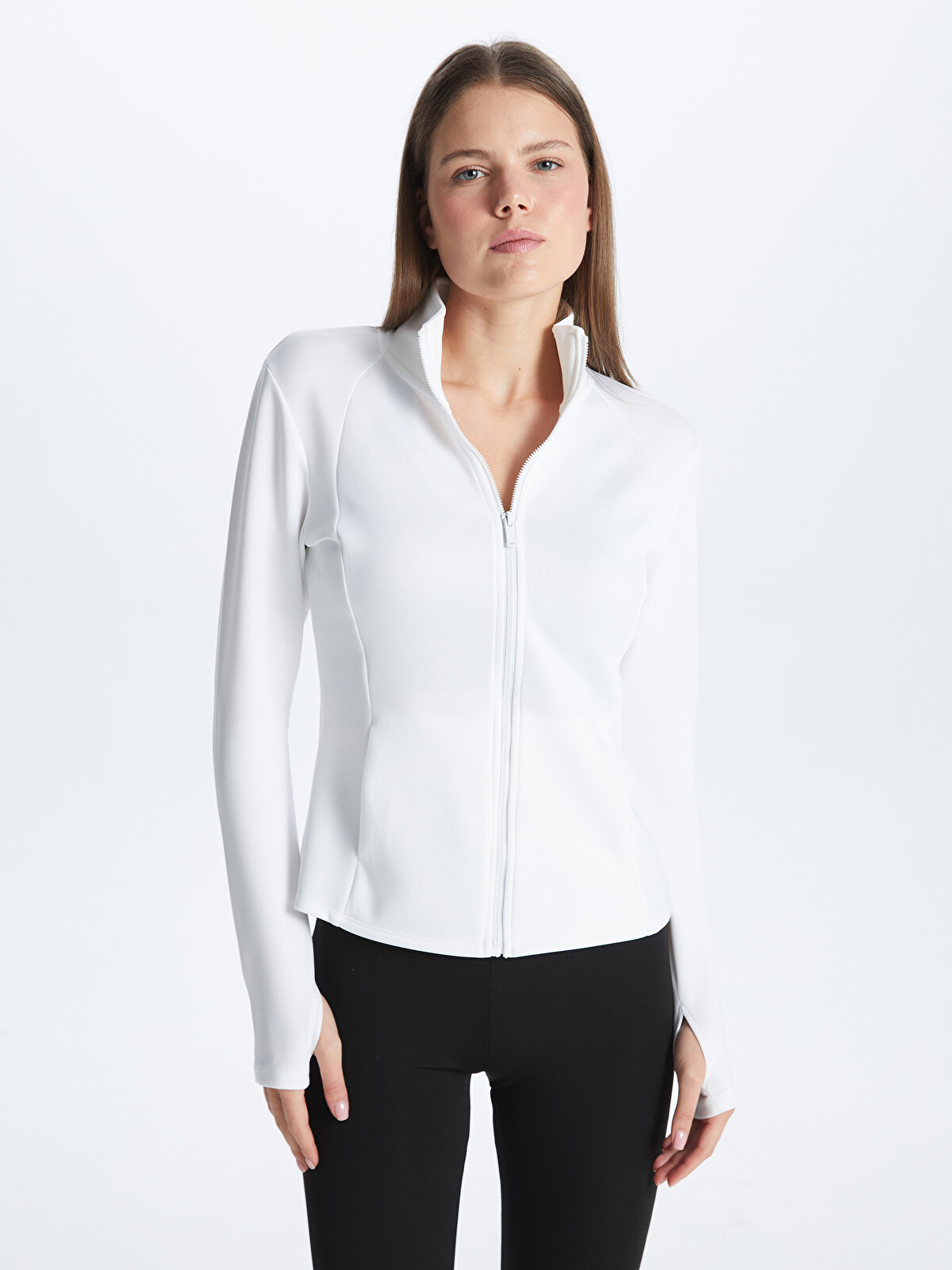 XSIDE ACTIVE Women's Funnel Neck Plain Zip-up Sweatshirt