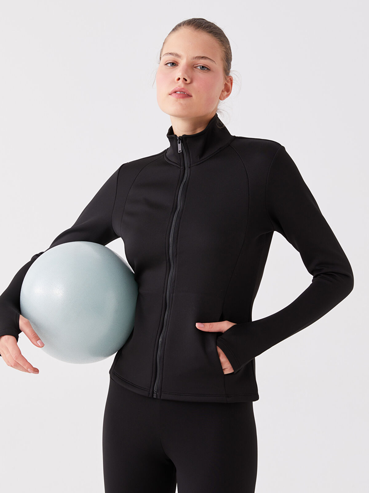 XSIDE ACTIVE Kadın Dik Yaka Düz Fermuarlı Sweatshirt - W3HD61Z8