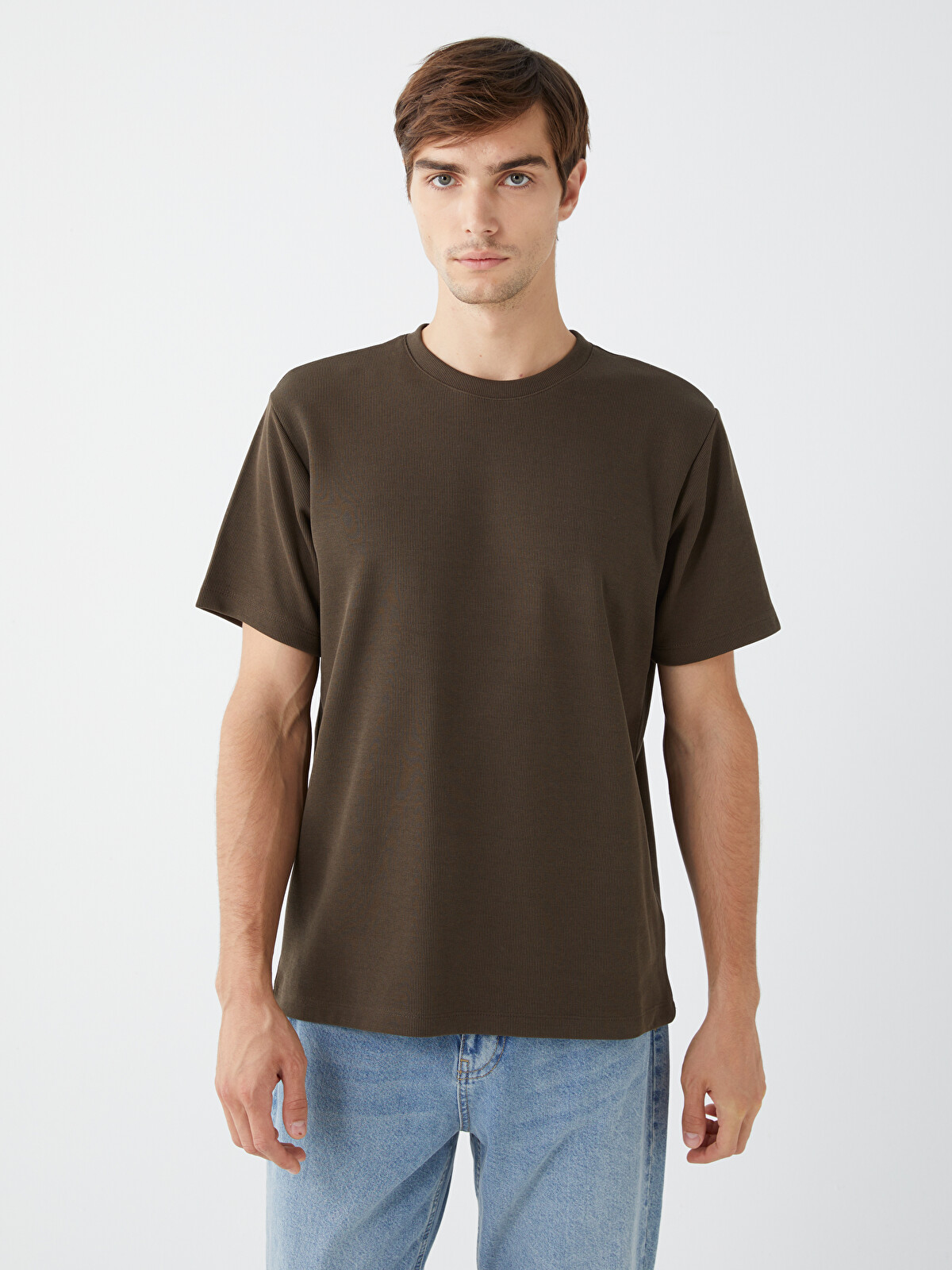 XSIDE Crew Neck Jersey Men's T-Shirt - W3HR51Z8-J0V | LC Waikiki
