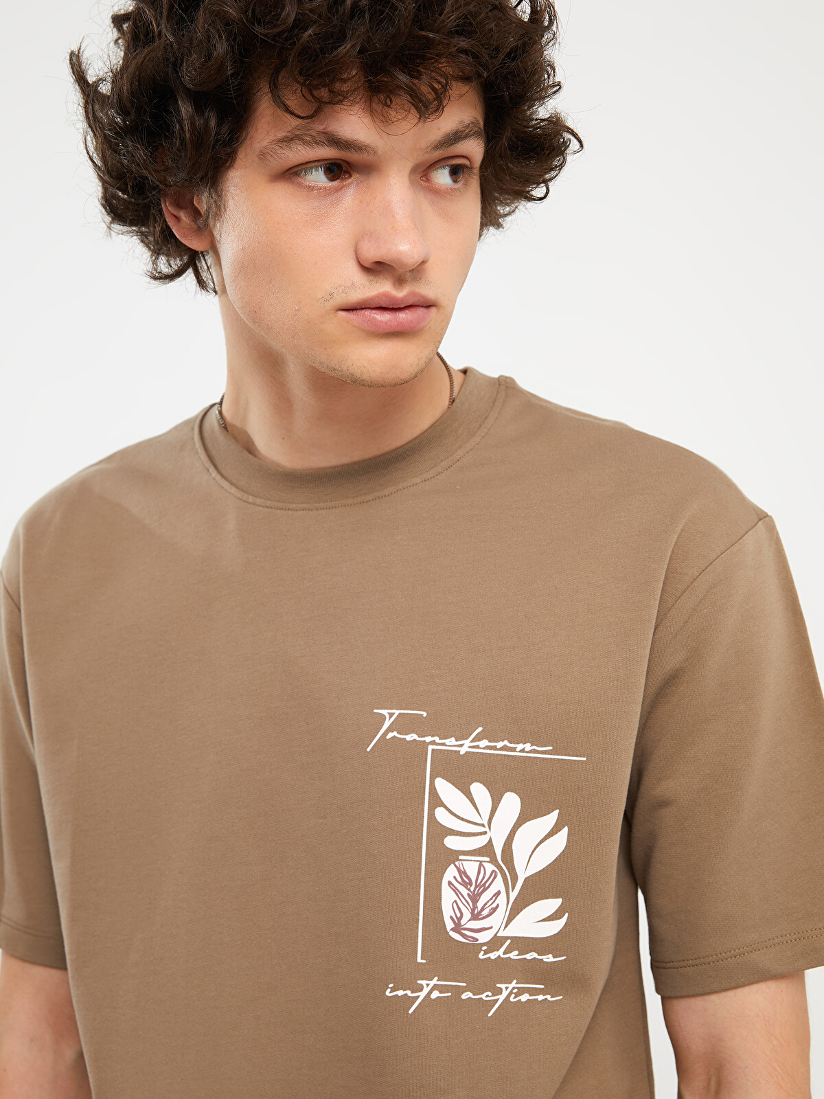 XSIDE Crew Neck Short Sleeve Printed Men's T-Shirt - W3HU33Z8-SM1