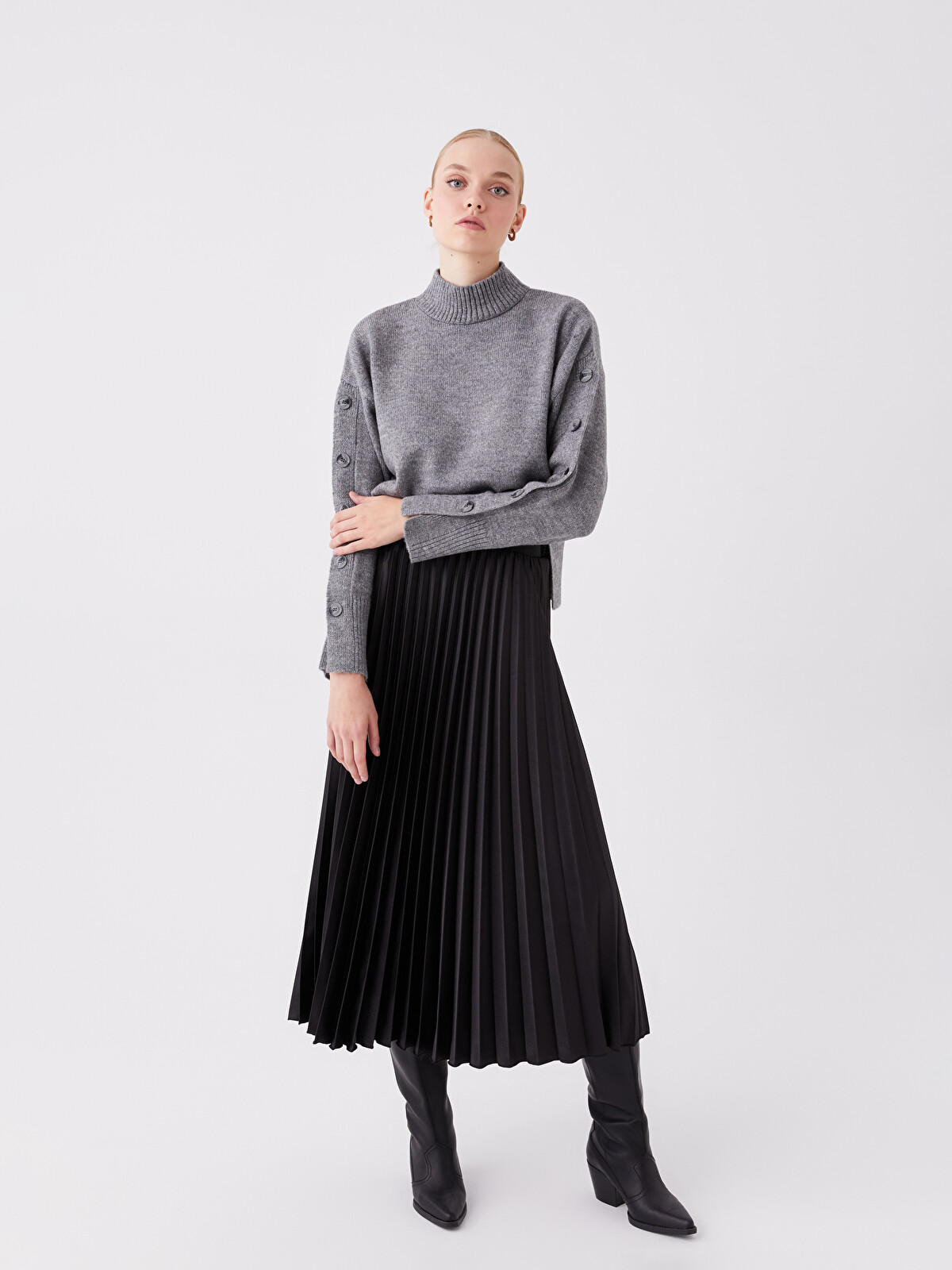 LCW Modest Юбка плиссированная с эластичным поясом для женщин