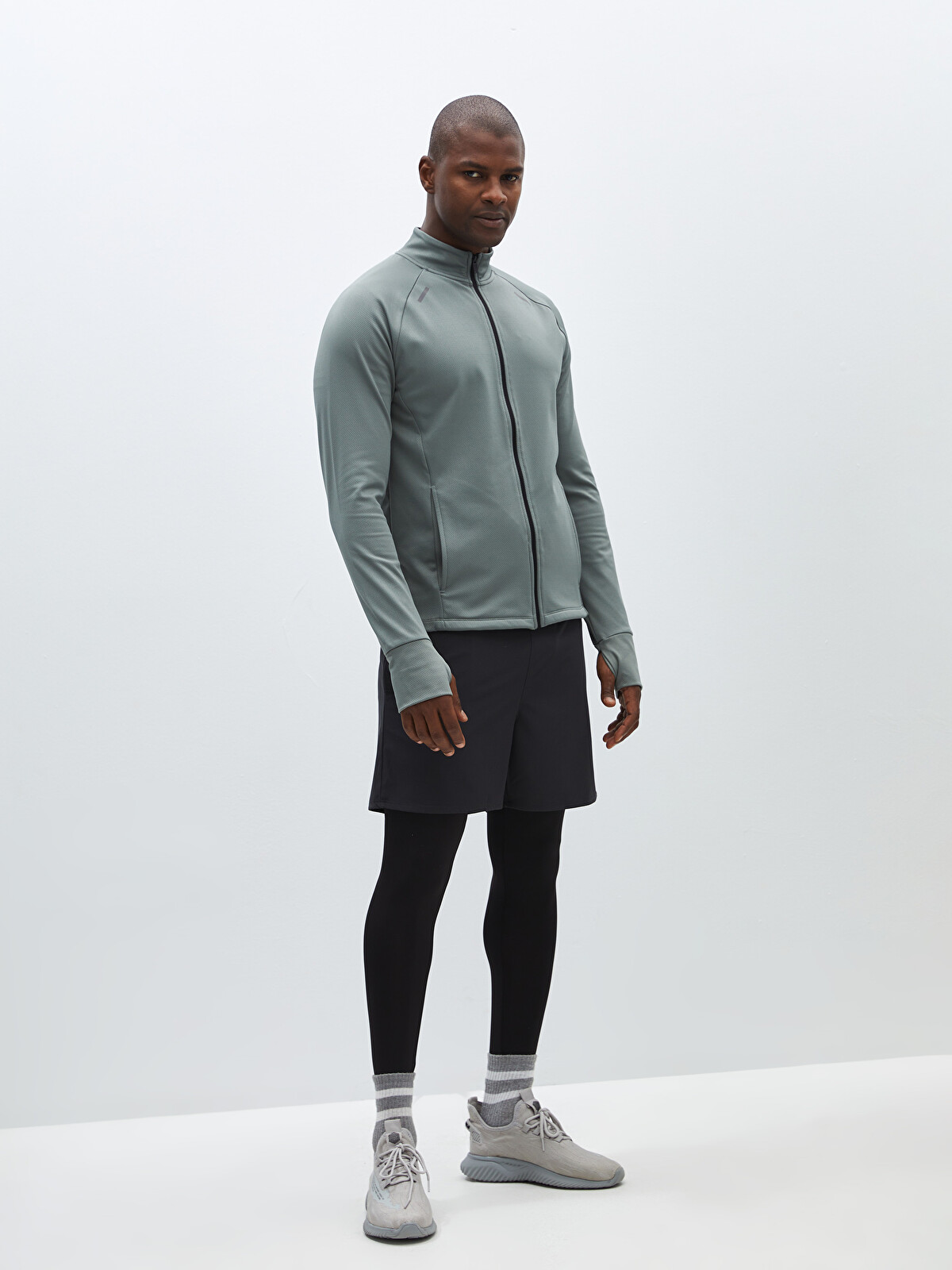 XSIDE ACTIVE Gri Düz Dar & Slim Erkek Spor Şort - W3JO43Z8-LZF | LCW