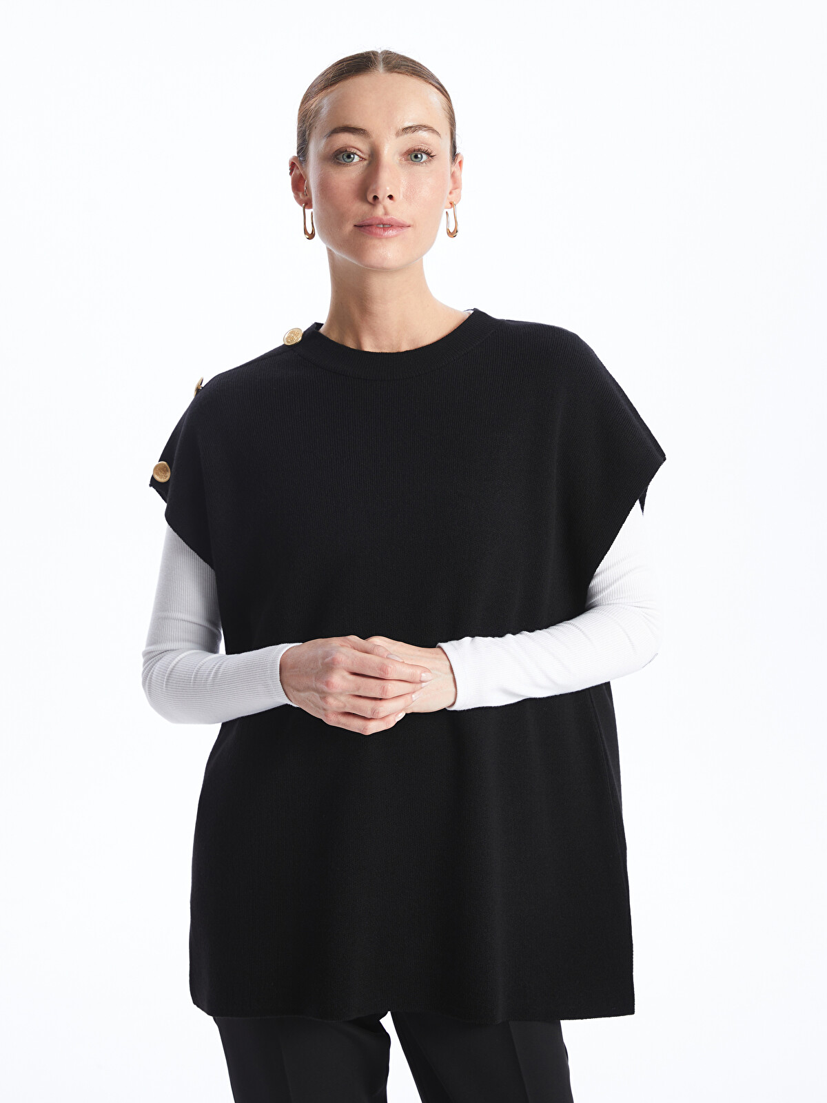 LCWAIKIKI Classic Crew Neck Plain Oversize Women's Knitwear