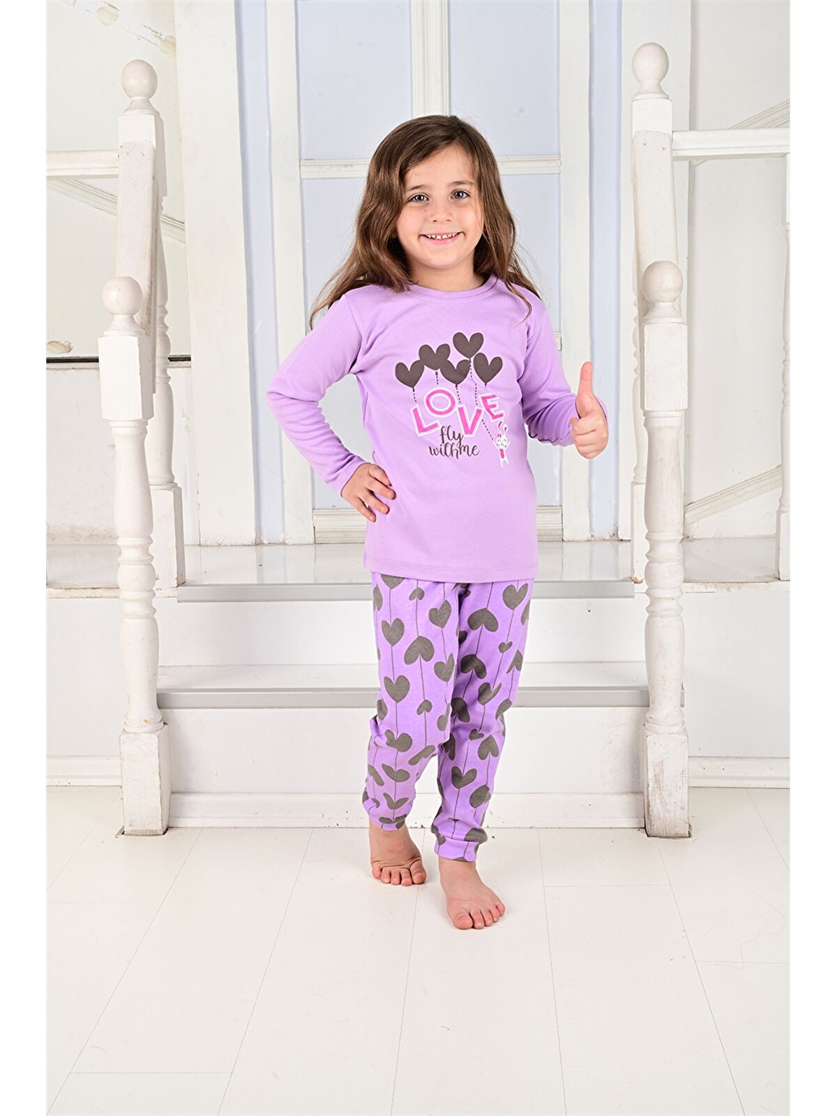 Vitmo Lila Bisiklet Yaka Kız Bebek Pijama Takımı - W3K906Z1-GNG | LCW