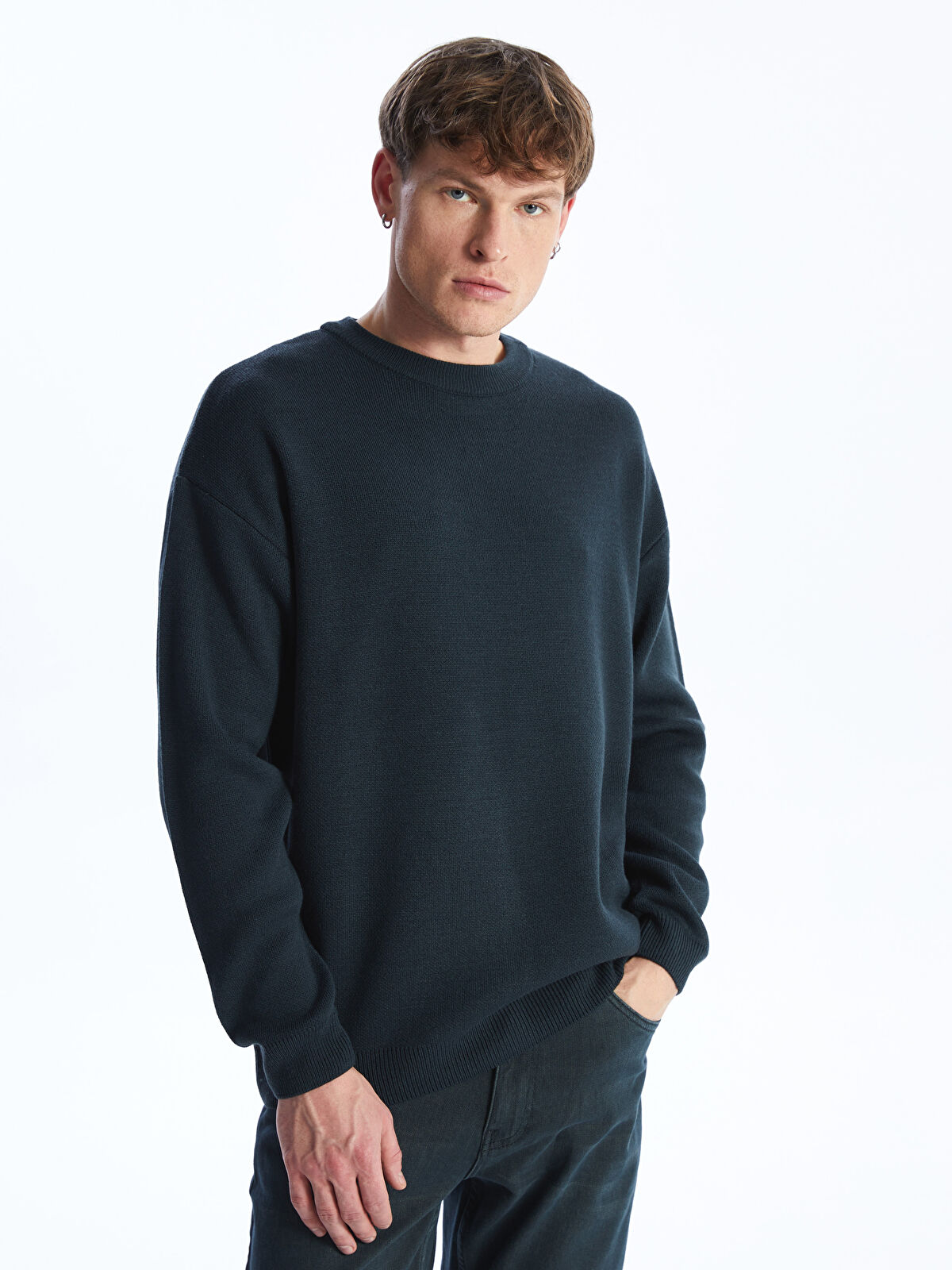 XSIDE Petrol Bisiklet Yaka Erkek Triko Kazak - W3KC39Z8-J3M | LCW