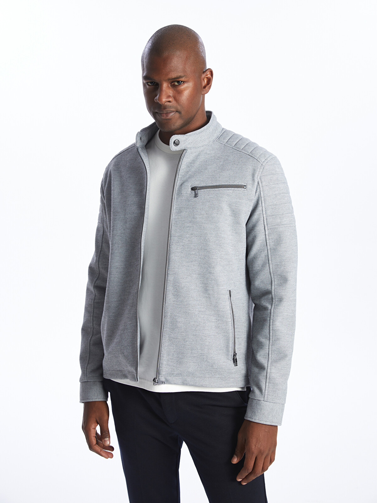 LCW Vision Slim Fit Biker Neck Men's Coat - S40043Z8-LAL | LC Waikiki