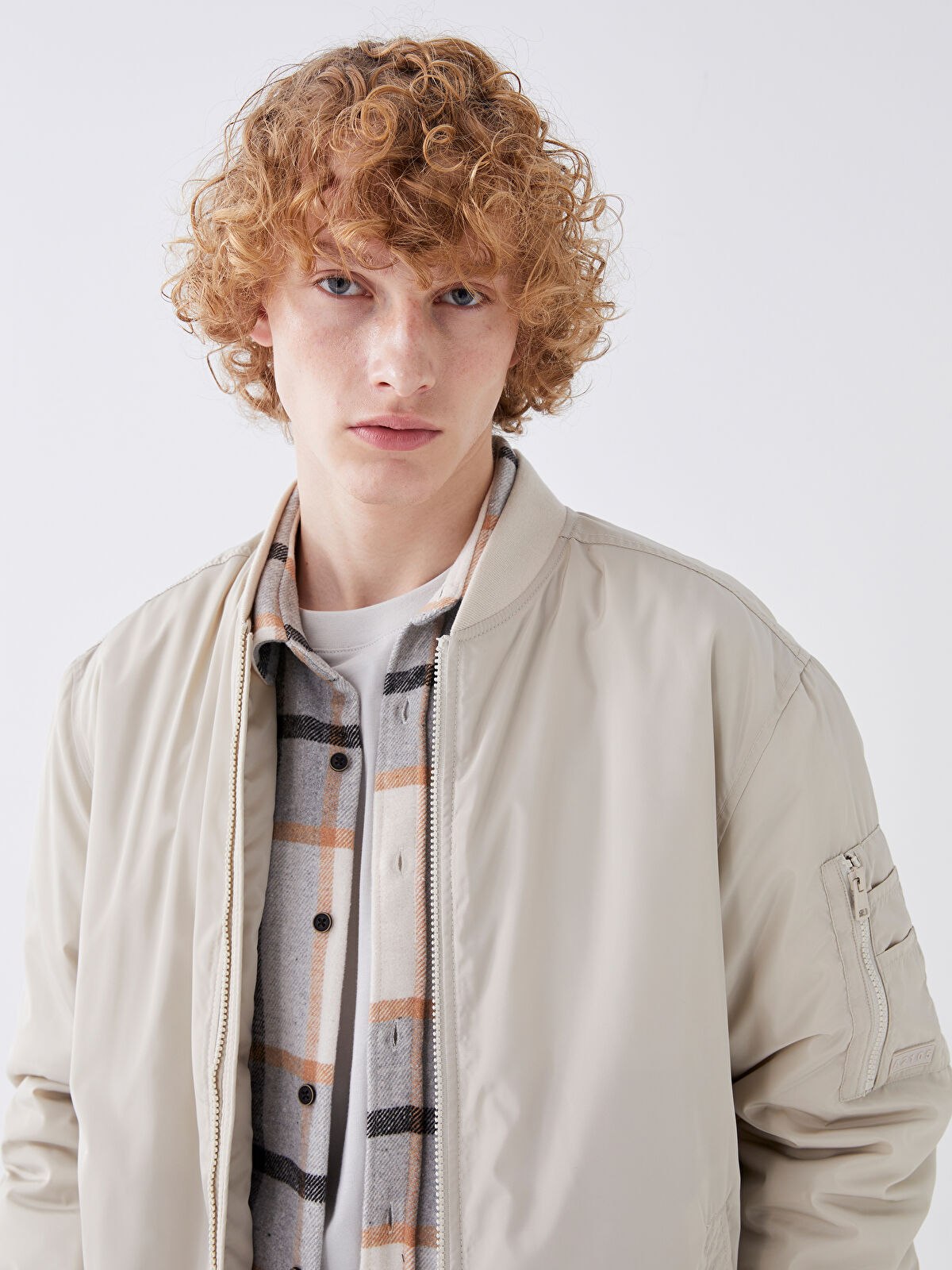 XSIDE Relaxed Fit College Collar Men's Bomber Coat -S41143Z8
