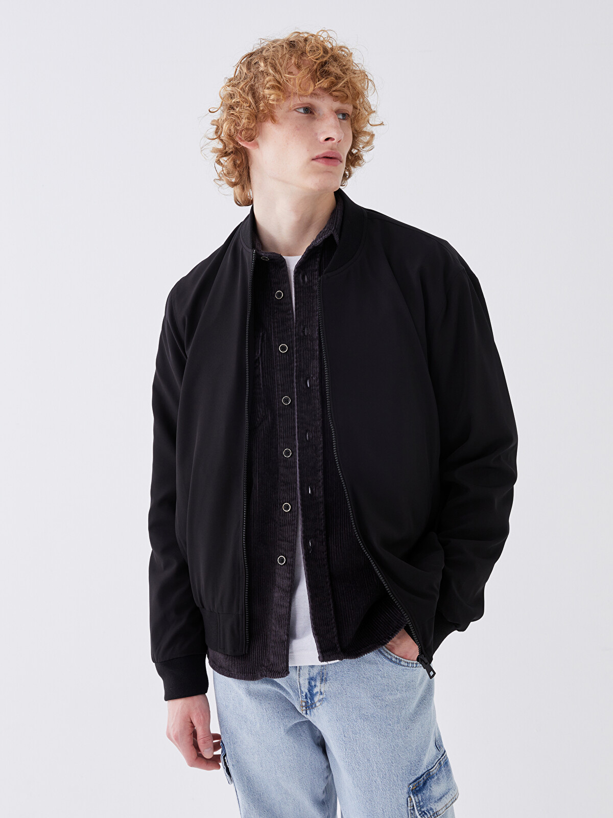 XSIDE Standard Fit College Collar Men's Bomber Jacket - S41166Z8
