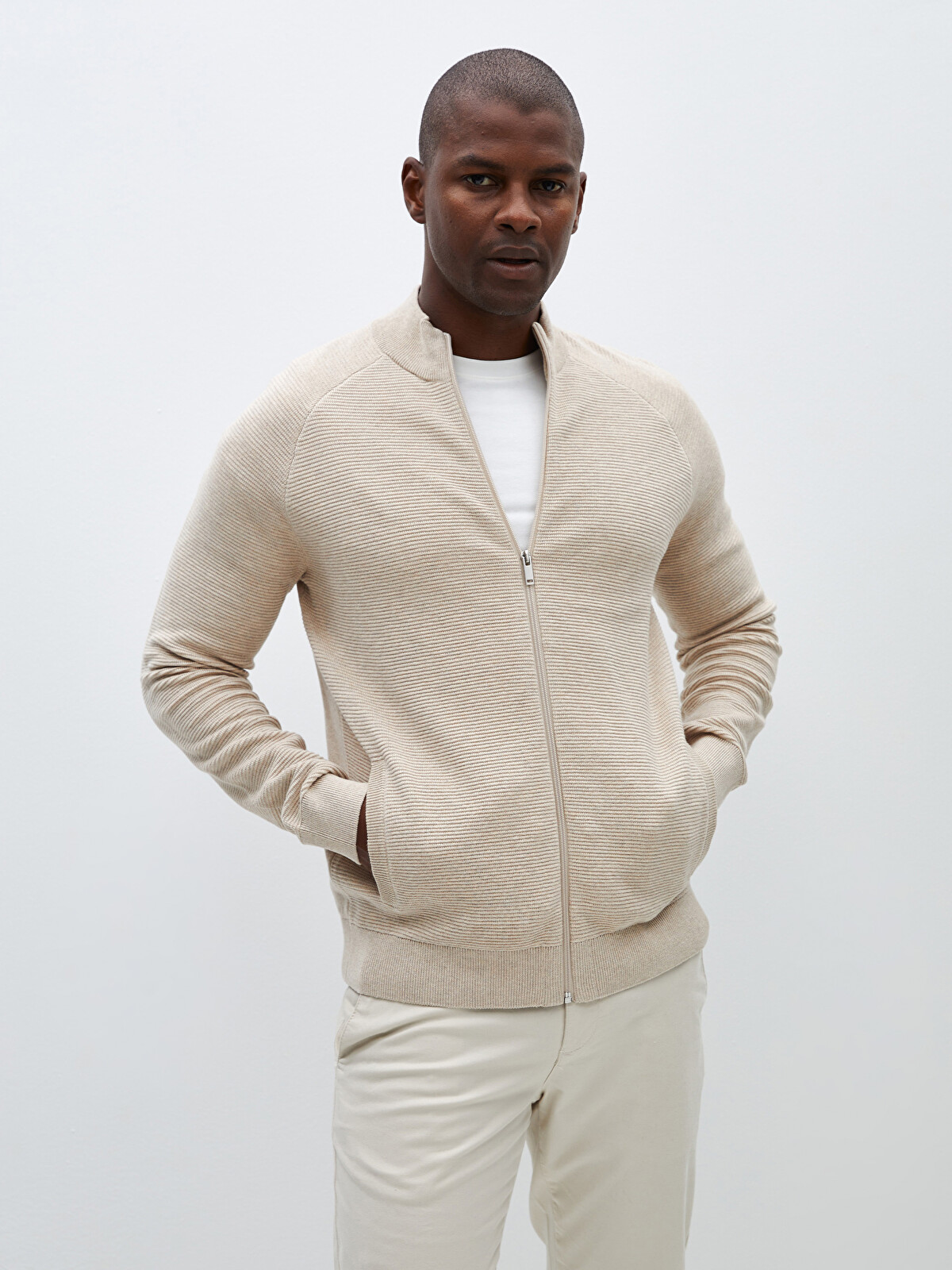 LCW Vision Regular Fit Funnel Neck Men's Knit Cardigan - S41264Z8