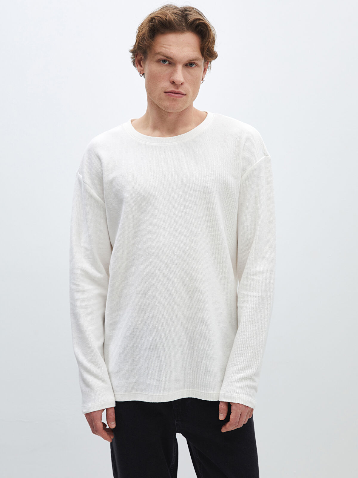 XSIDE Crew Neck Long Sleeve Men's T-Shirt -S41416Z8-RHG - LC
