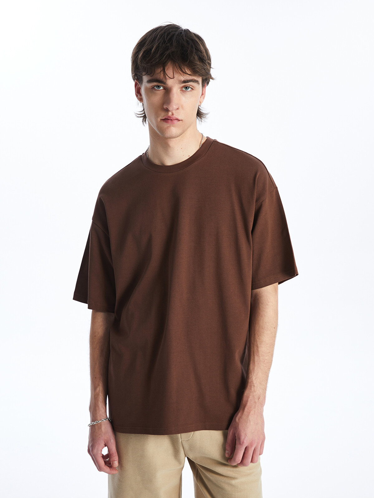 XSIDE Crew Neck Short Sleeve Men's T-Shirt - S41432Z8-HKQ | LC Waikiki