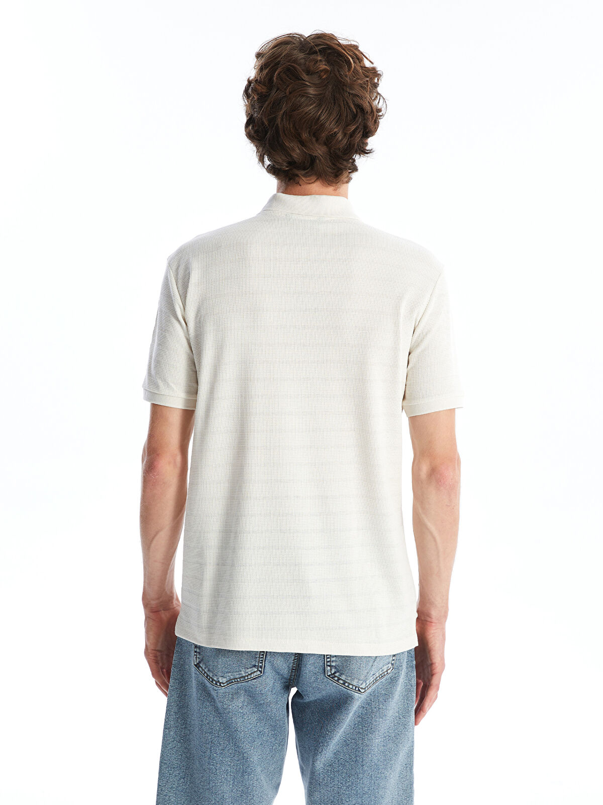 XSIDE Polo Neck Short Sleeve Pique Men's Textured T-Shirt