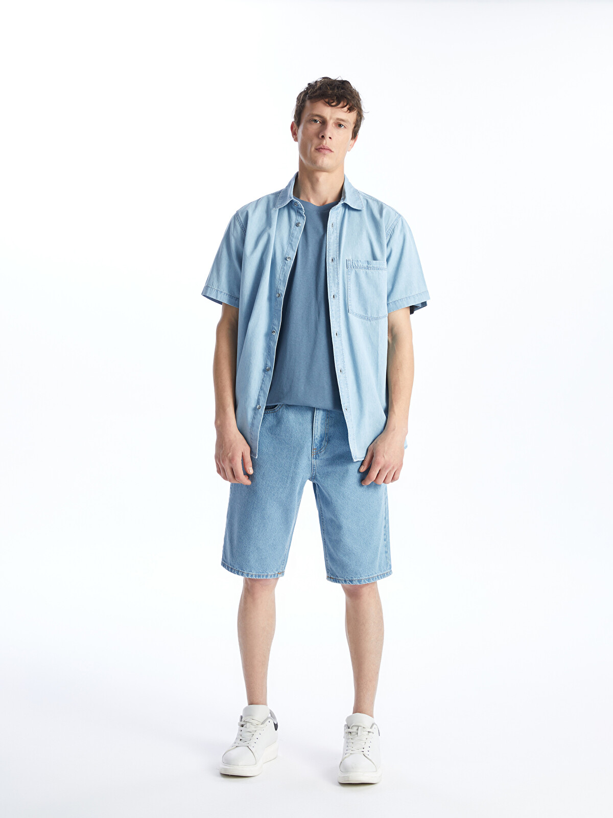 LCW Jeans Pantaloni Scurți Din Denim Pentru Bărbați, Croială
