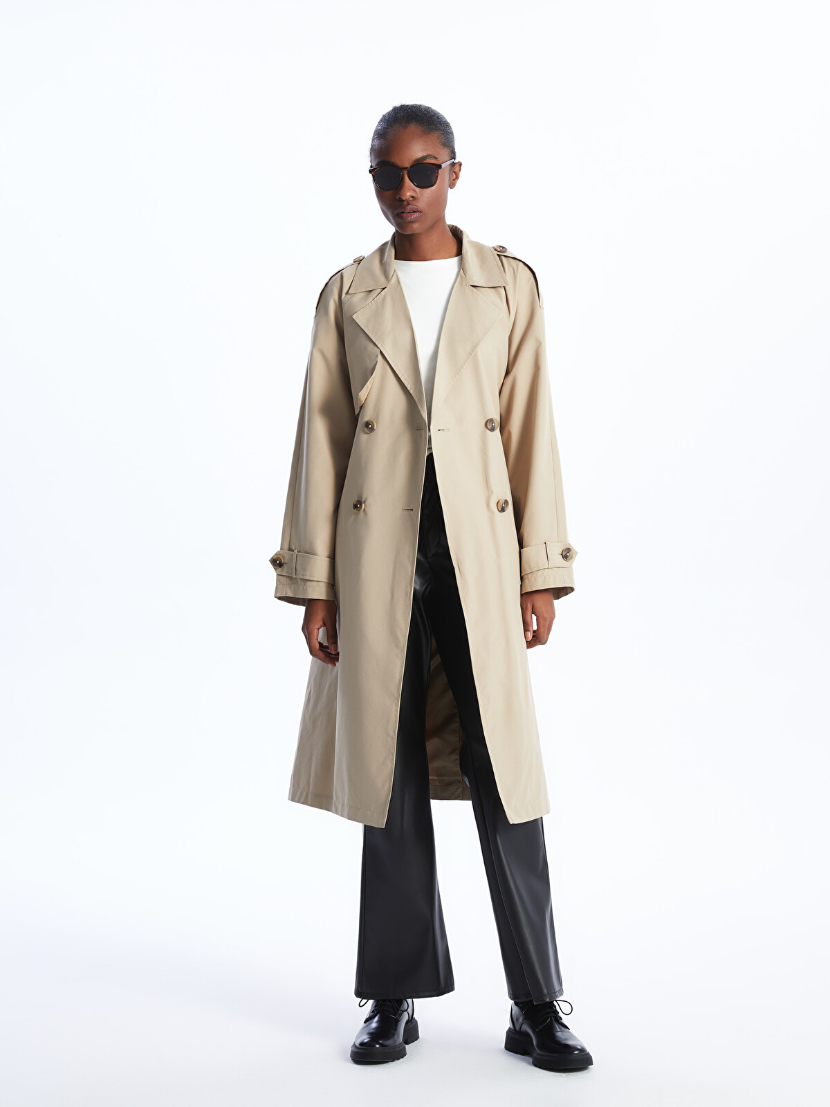 LCW Vision Jacket Neck Women's Trenchcoat - S44293Z8-SCF | LC Waikiki