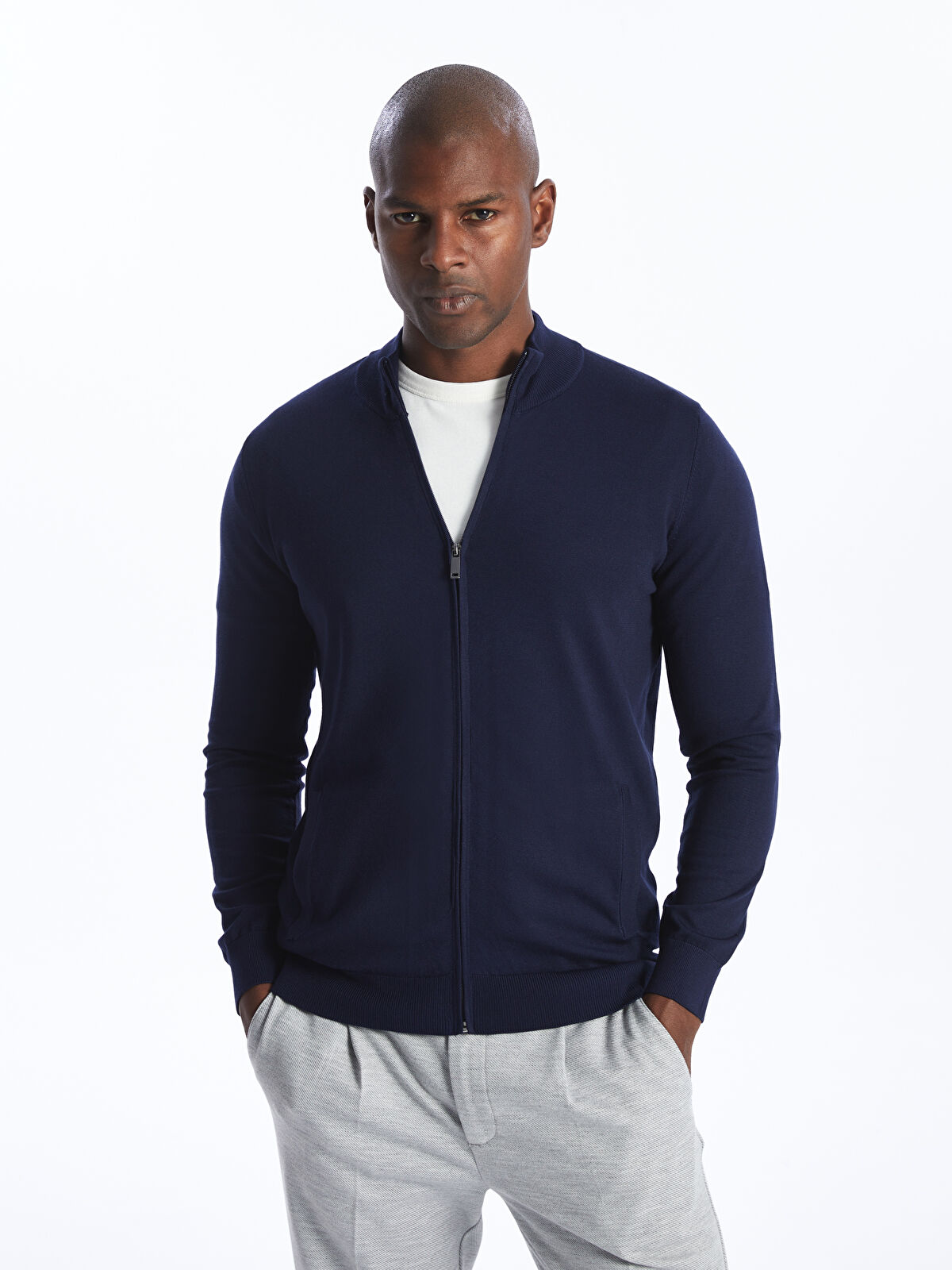 SOUTHBLUE Regular Fit Funnel Neck Men's Knit Cardigan - S45796Z8