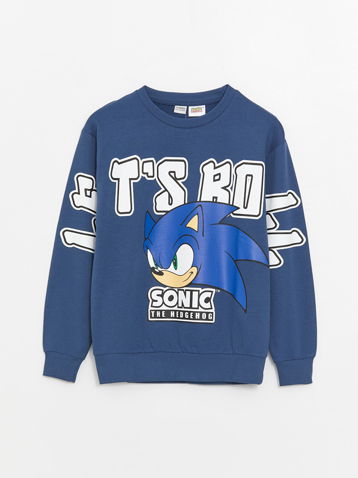 LCW Kids Lacivert Rahat Kalıp Bisiklet Yaka Sonic Baskılı Erkek