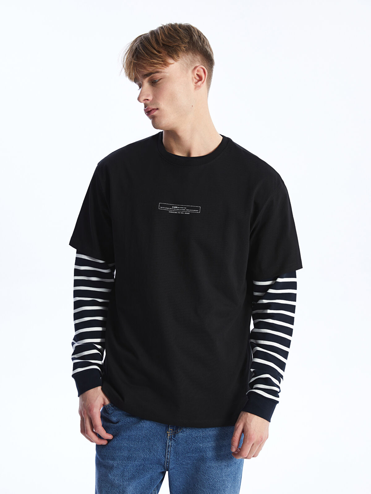 トップス TIM LEHI STANDARD CREW NECK T-SHIRTBALCK Men's Classic Tall Crew Neck T-Shirt