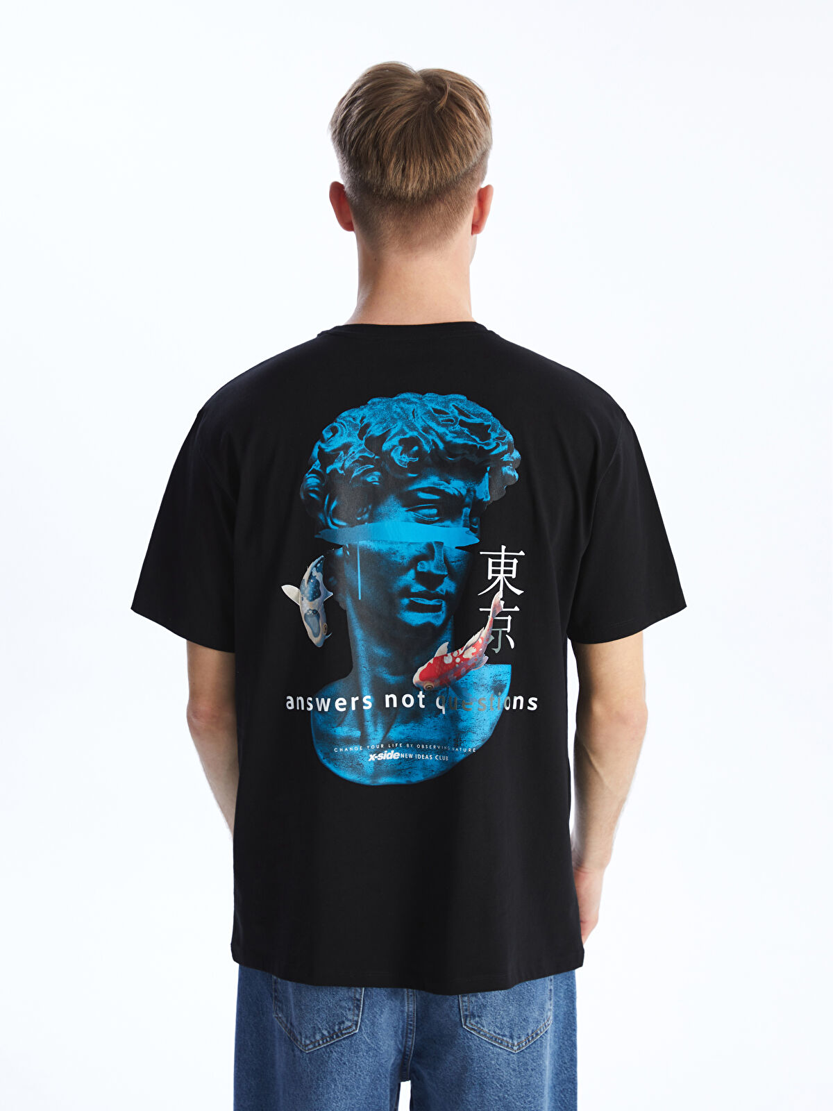 XSIDE Crew Neck Short Sleeve Printed Combed Cotton Men's T