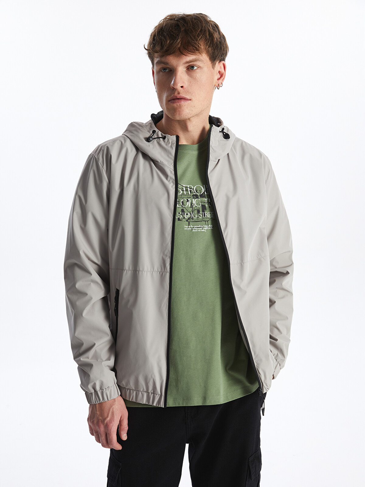 XSIDE Regular Fit Hooded Men's Raincoat - S46989Z8-CV3 | LC Waikiki