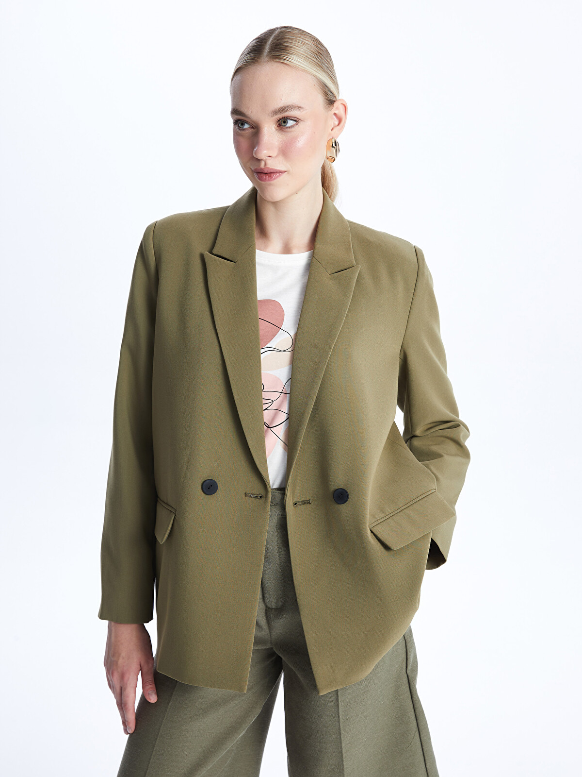 LCWAIKIKI Classic Sacou Blazer Crep pentru Femei - S46992Z8-R1D