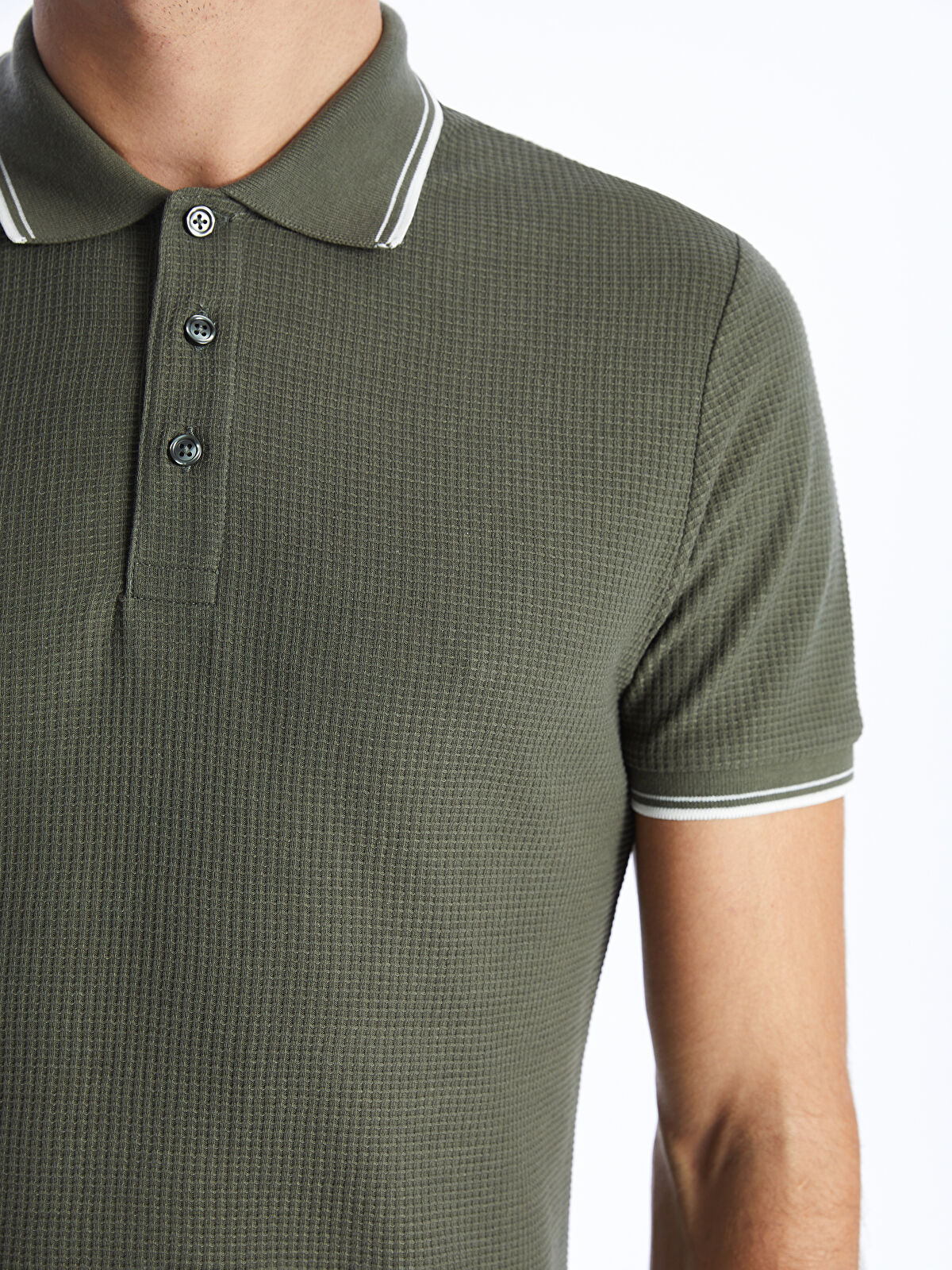 SOUTHBLUE Polo Neck Short Sleeve Pique Men's Textured T
