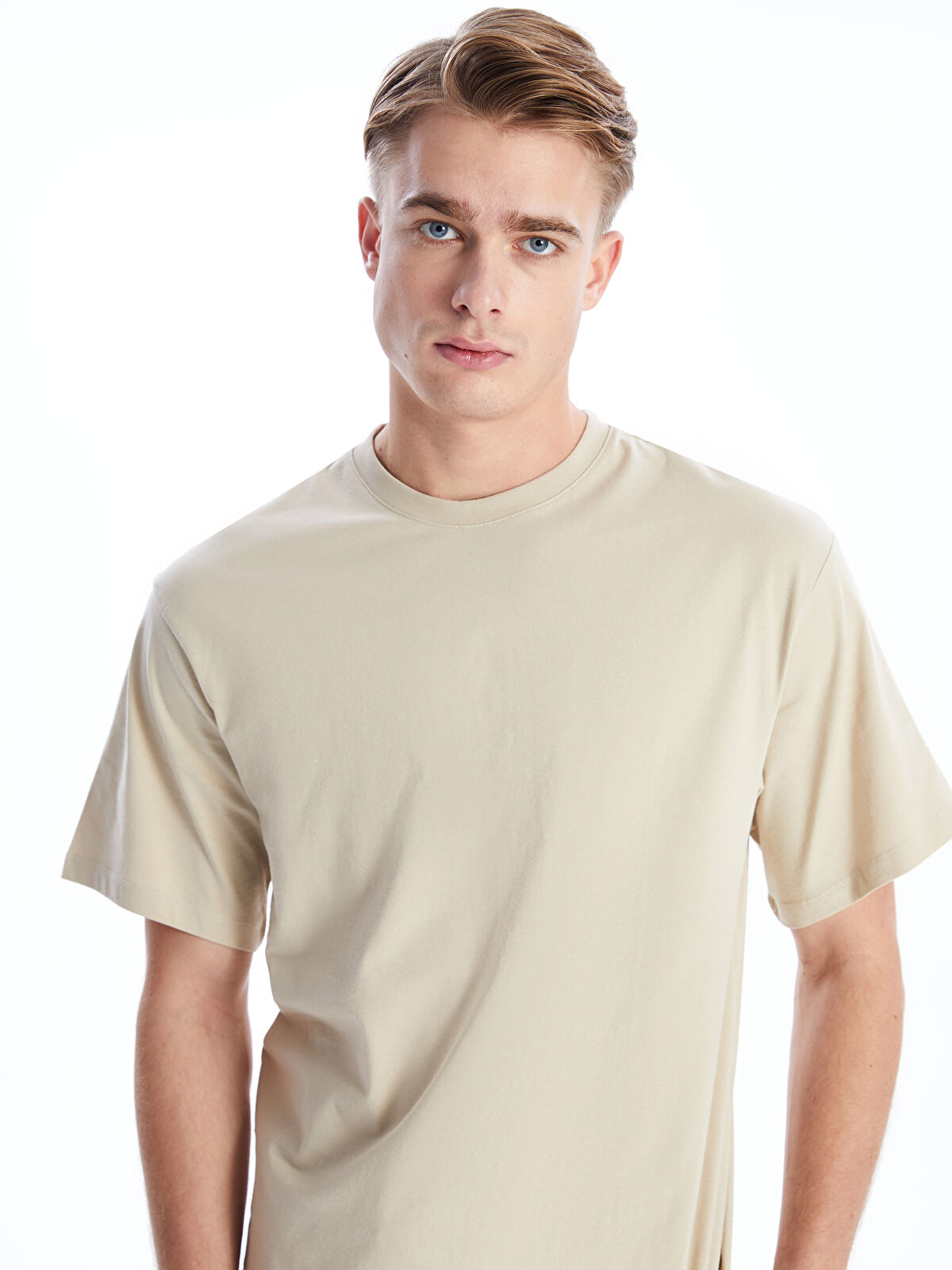 XSIDE Crew Neck Jersey Men's T-Shirt -S48457Z8-VGK - LC Waikiki
