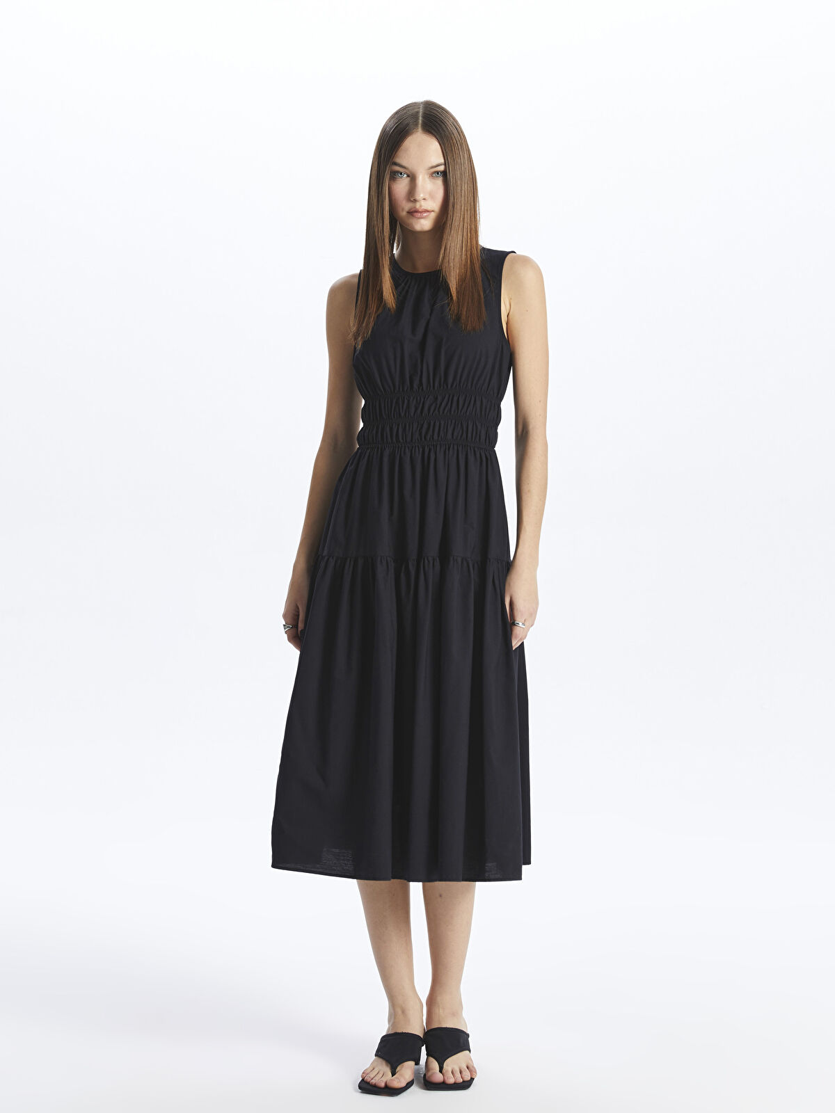 XSIDE Women's Crew Neck Plain Dress -S48968Z8-CVL - LC Waikiki