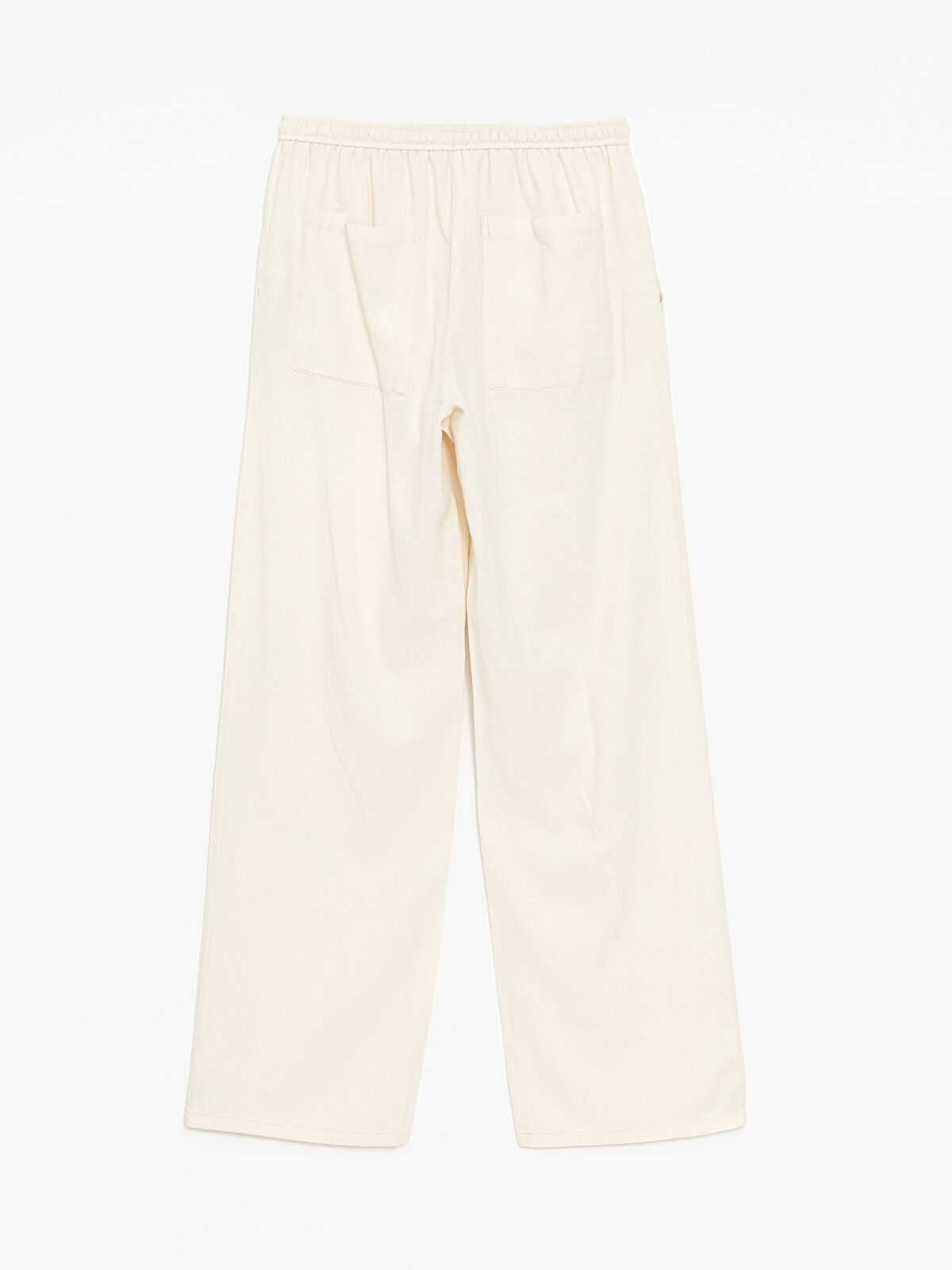 XSIDE Beli Lastikli Düz Keten Karışımlı Kadın Pantolon -S49723Z8