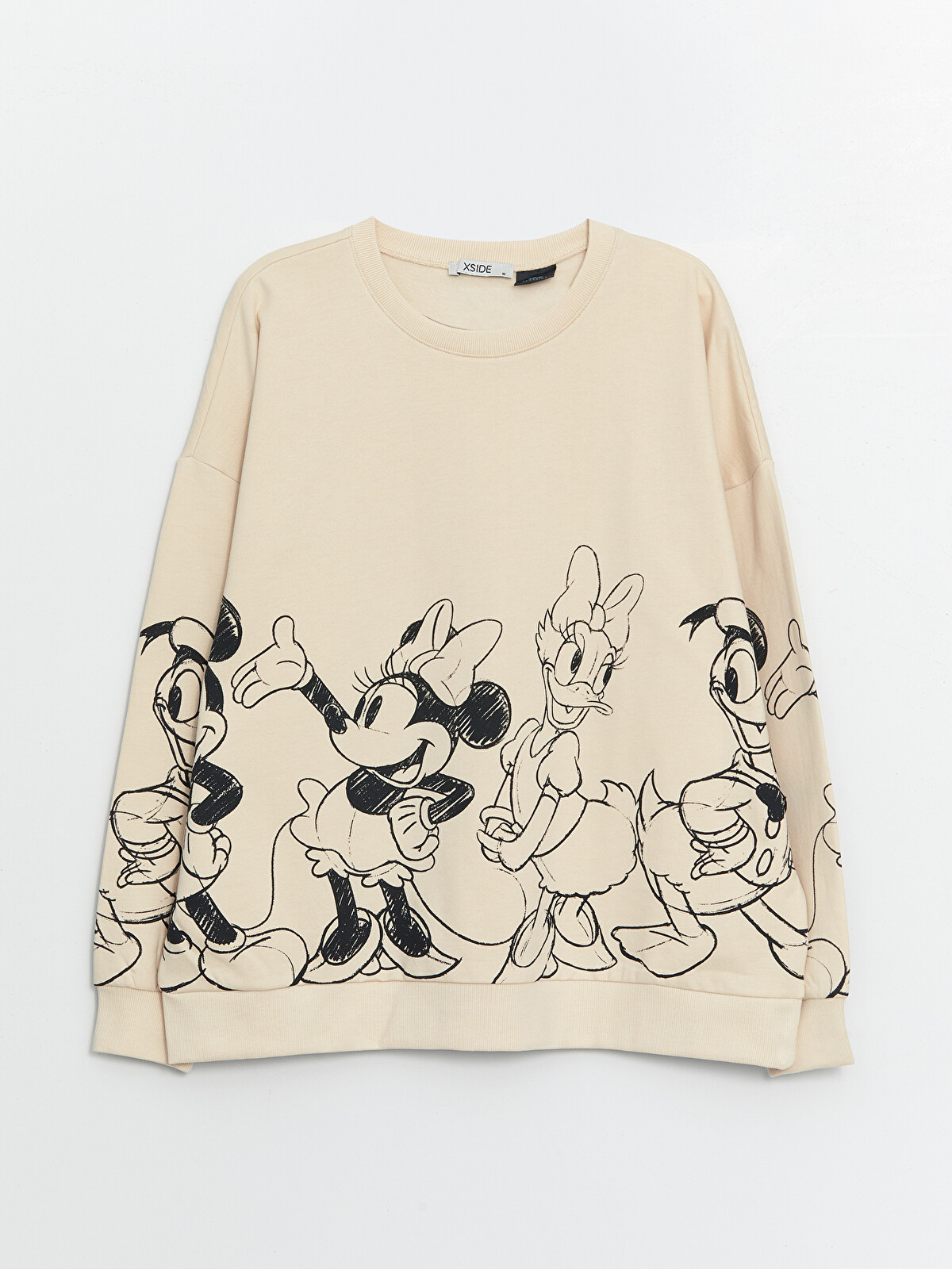 XSIDE Crew Neck Mickey Mouse Printed Long Sleeve Oversize Women's