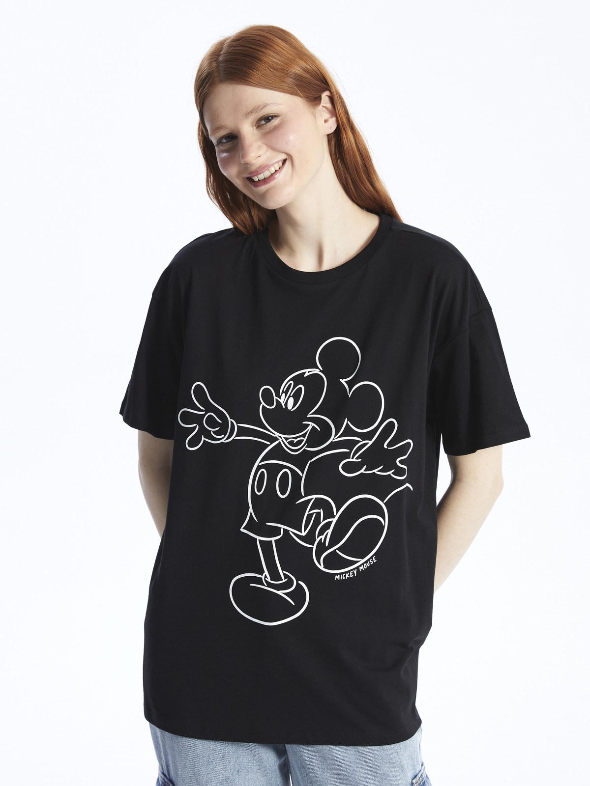 XSIDE Crew Neck Mickey Mouse Printed Short Sleeve Women's T-shirt