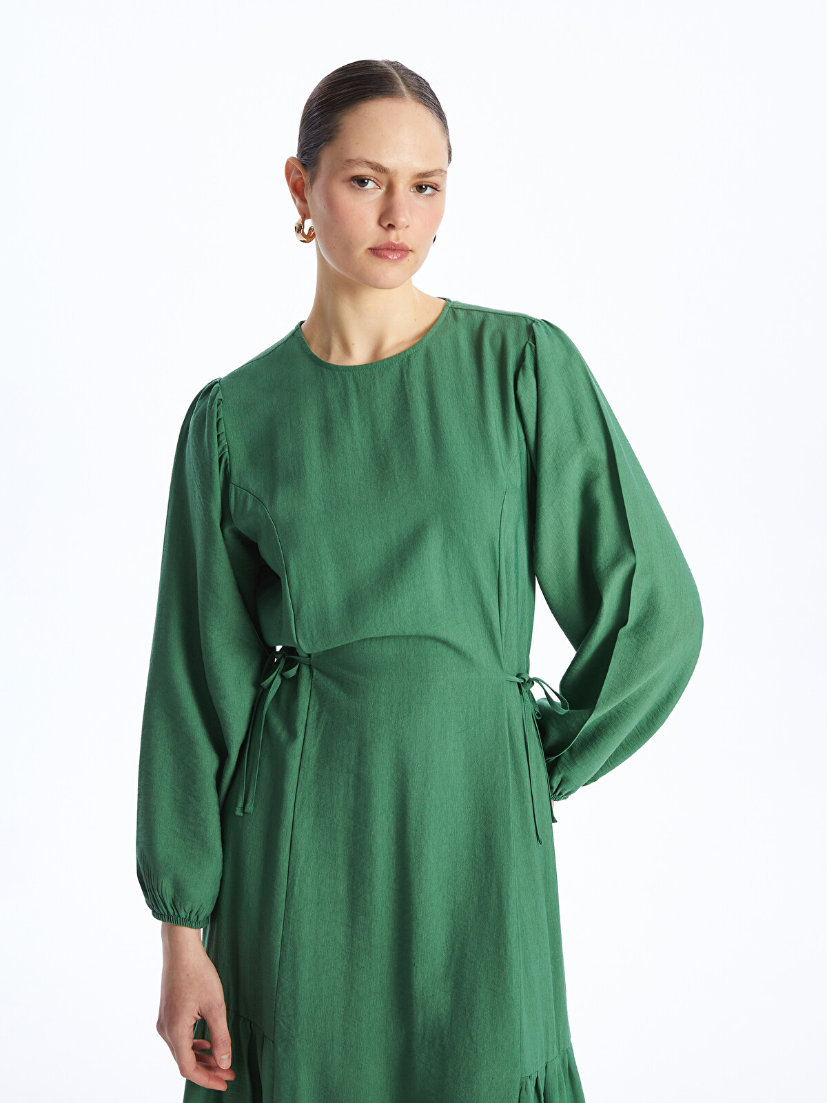 LCW Modest Crew Neck Plain Long Sleeve Women's Dress - S4AJ22Z8