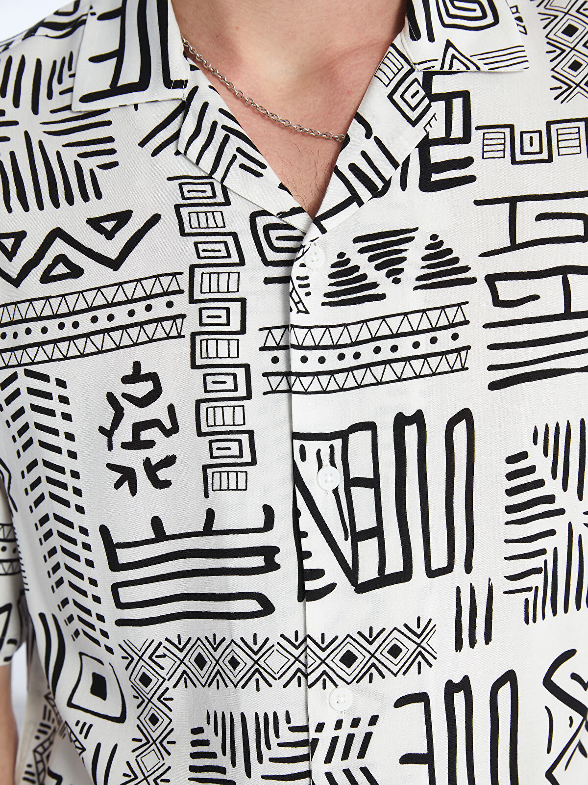 XSIDE Regular Fit Short Sleeve Patterned Viscose Men's Shirt