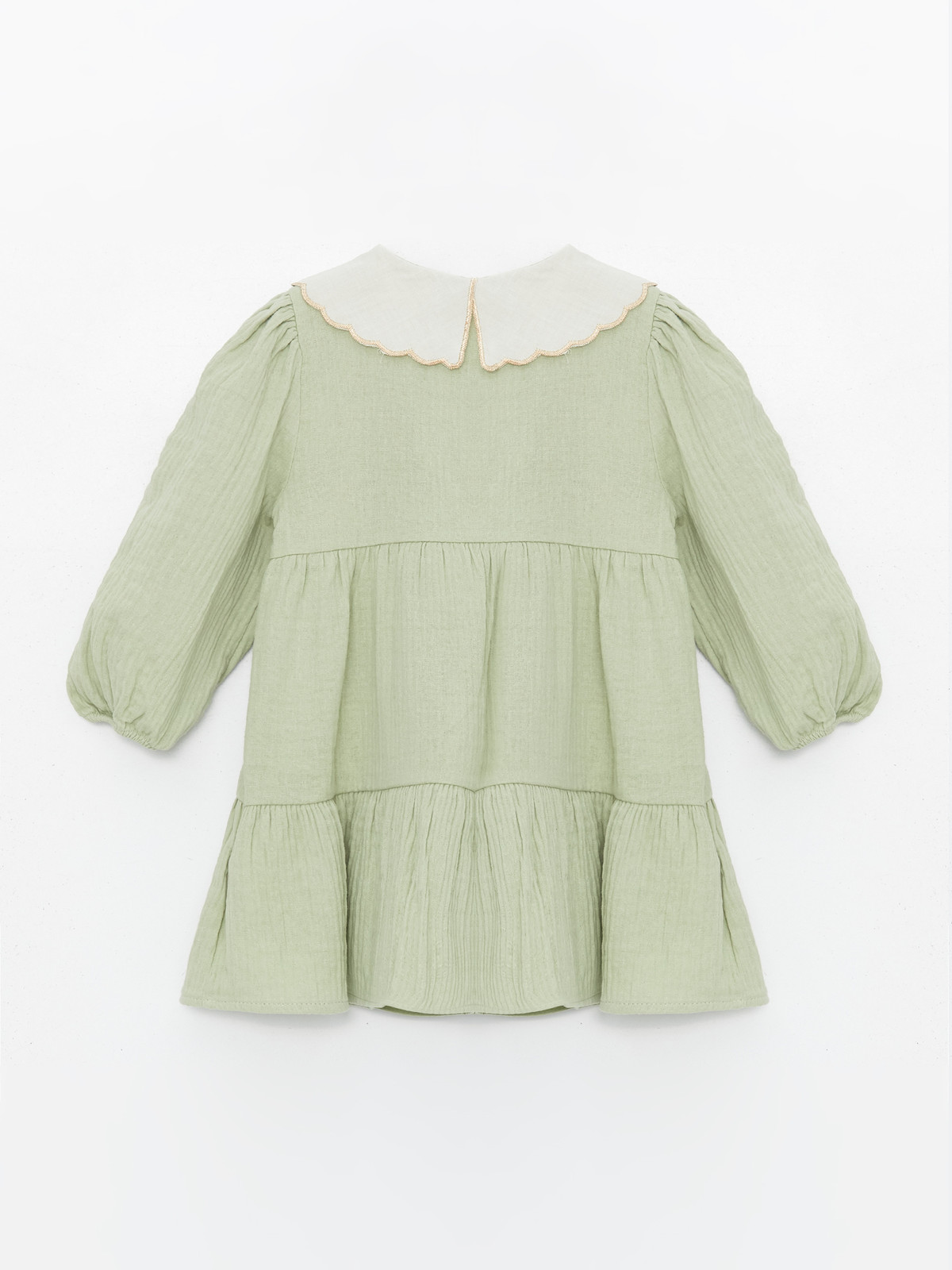 LCW Kids Baby Girls' Peter Pan Collar Long Sleeve Dress - S4AQ42Z1