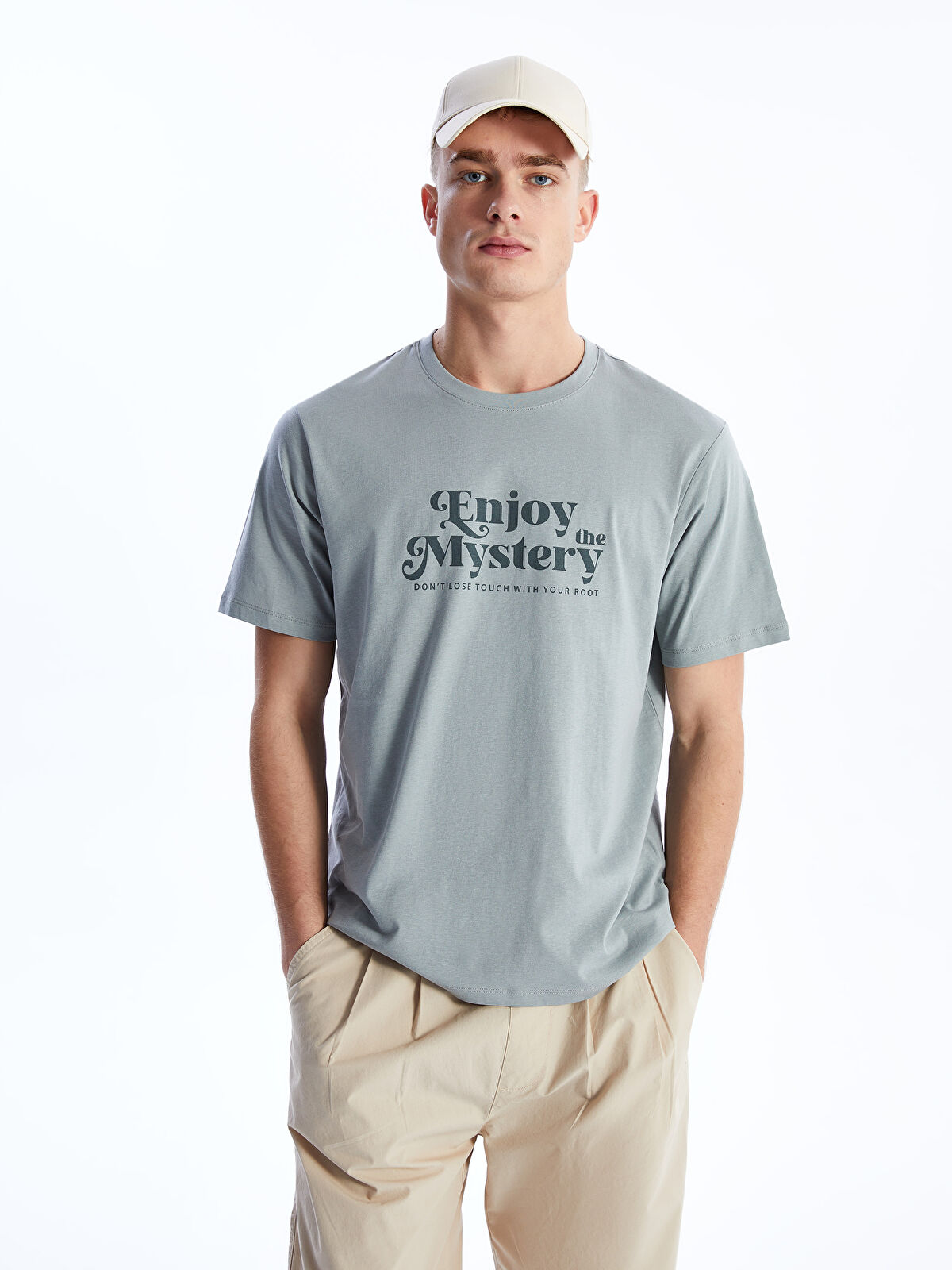XSIDE Crew Neck Short Sleeve Printed Combed Cotton Men's T