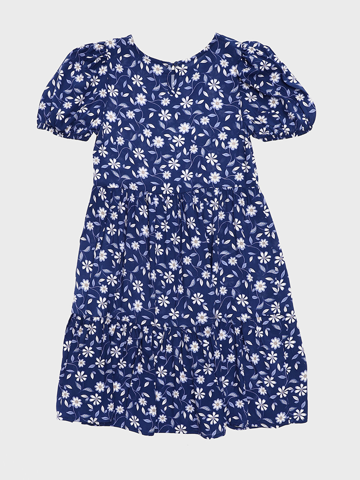 Crew Neck Patterned Girls' Dress -S4CC58Z4-LSJ - LC Waikiki