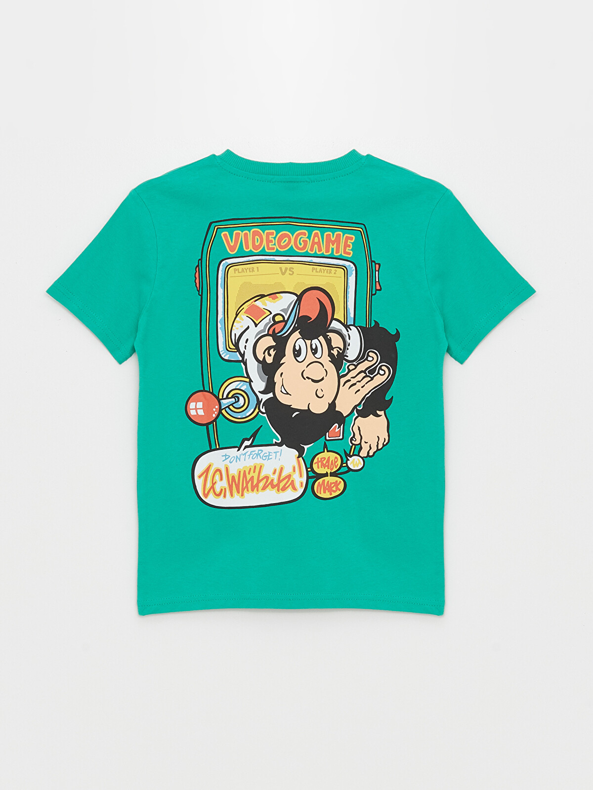 LCW Kids Crew Neck Nostalgic Monkey Printed Short Sleeve Boys' T