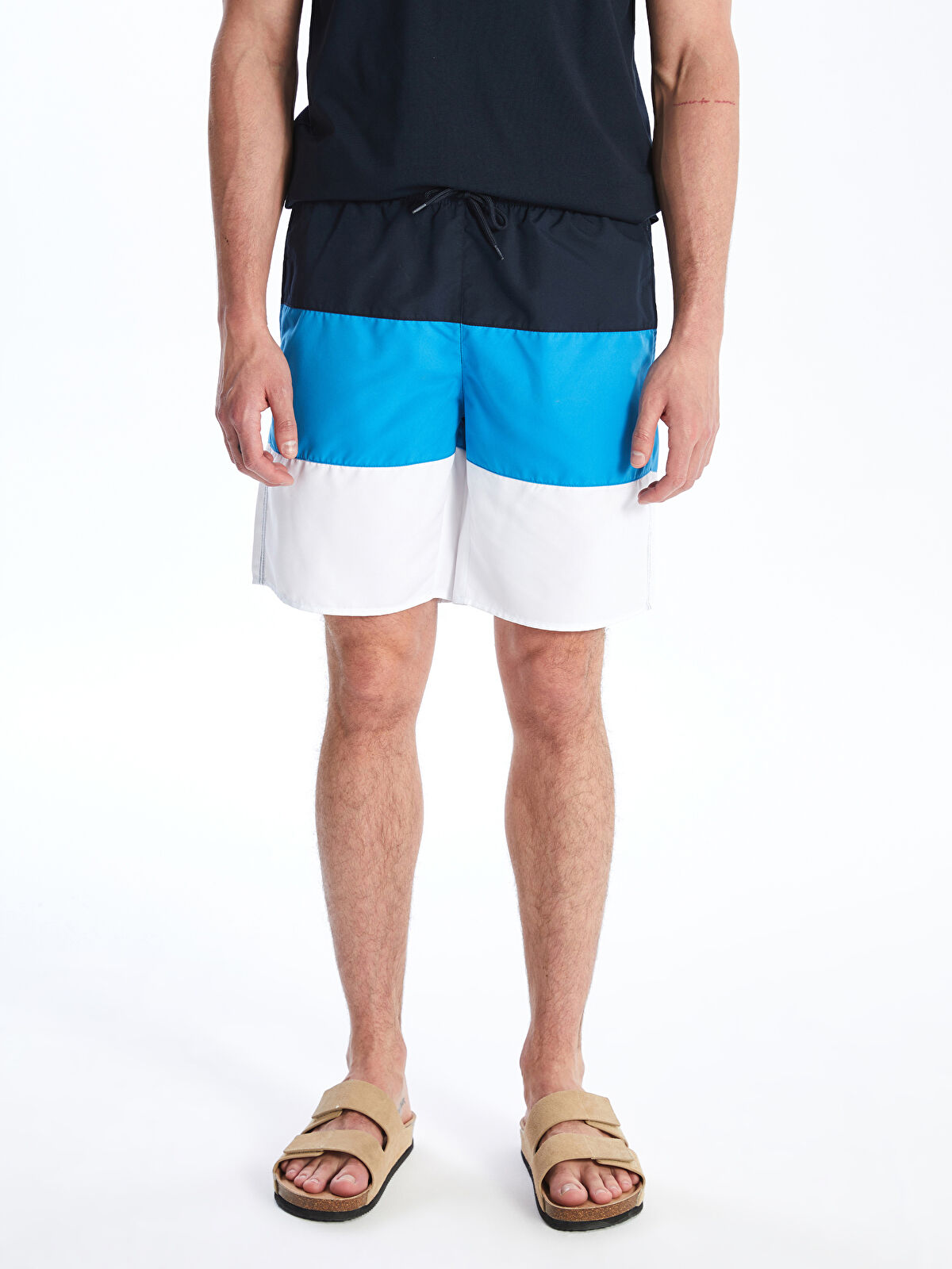 24時間以内発送 完売品 S Logo Appliqué Water Short SOUTHBLUE Regular Fit Linen-Look Men's Shorts -S5IS30Z8-Z6N
