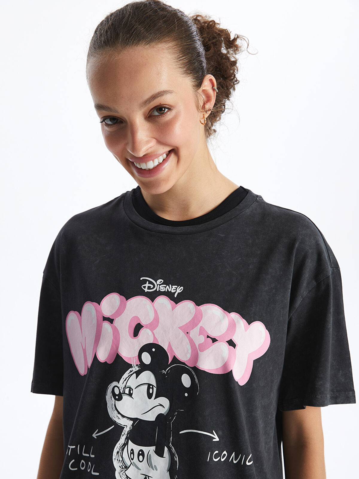 XSIDE Crew Neck Mickey Mouse Printed Short Sleeve Women's T