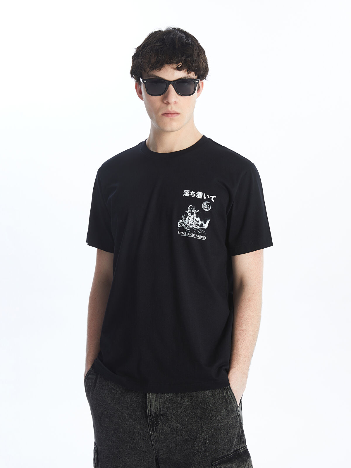 XSIDE Crew Neck Short Sleeve Printed Combed Cotton Men's T