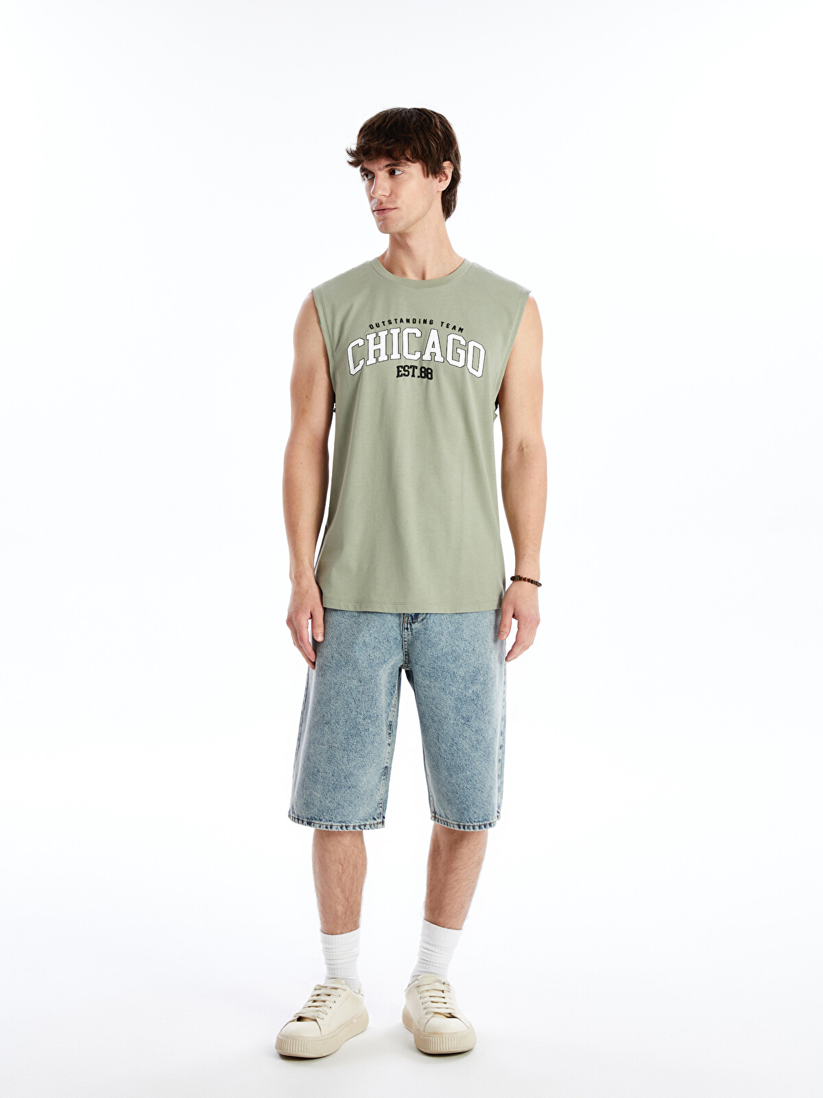 XSIDE Crew Neck Printed Men's Sleeveless T-shirt - S4DI03Z8-Y6Z