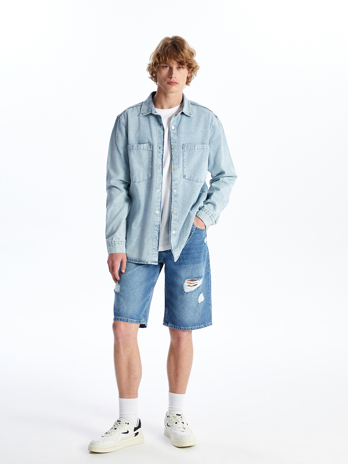 XSIDE Relaxed Fit Men's Denim Shorts - S4DJ61Z8-H45 | LC Waikiki