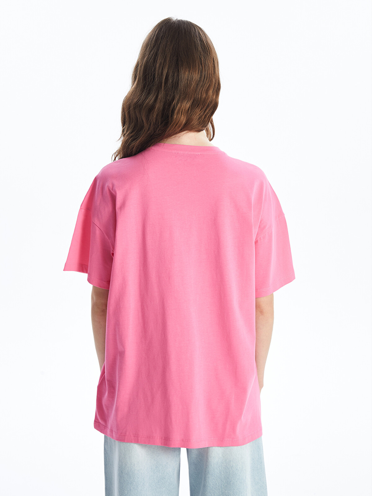 LCW Vision Crew Neck Printed Short Sleeve Oversize Women's T-shirt