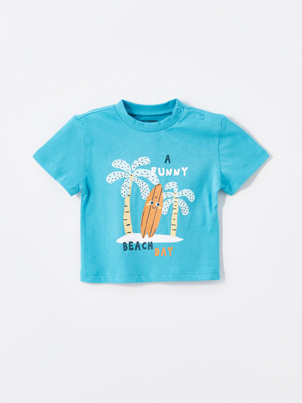 LCW baby Crew Neck Printed Baby Boys T-Shirt 2 Pack - S4DQ97Z1-GGW