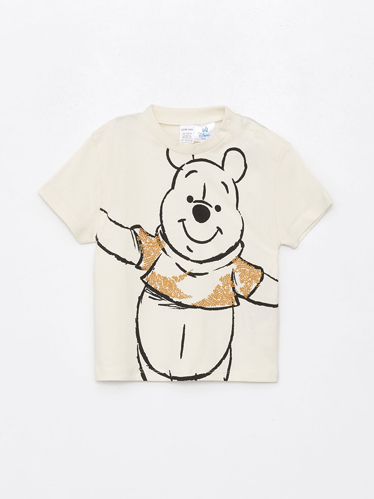 LCW baby Crew Neck Winnie the Pooh Printed Baby Boys' T-Shirt and