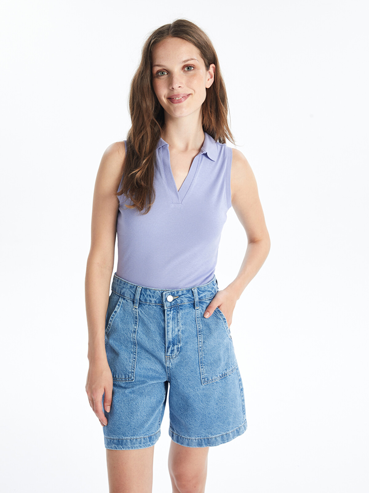 LCW Jeans Bermuda Fit Women's Denim Shorts - S4EJ84Z8-311 | LC Waikiki