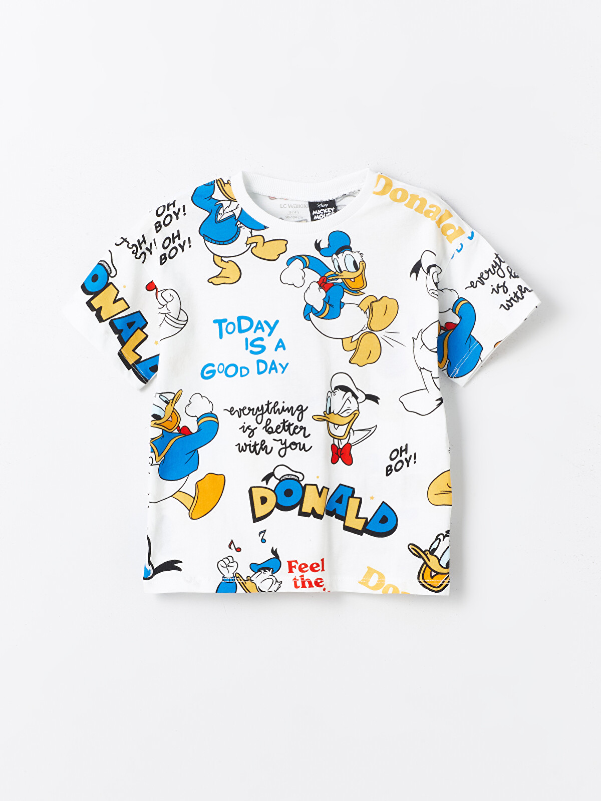 @ricky0721ページ LCW Kids Bisiklet Yaka Donald Duck Baskılı Erkek Bebek Tişört Ve