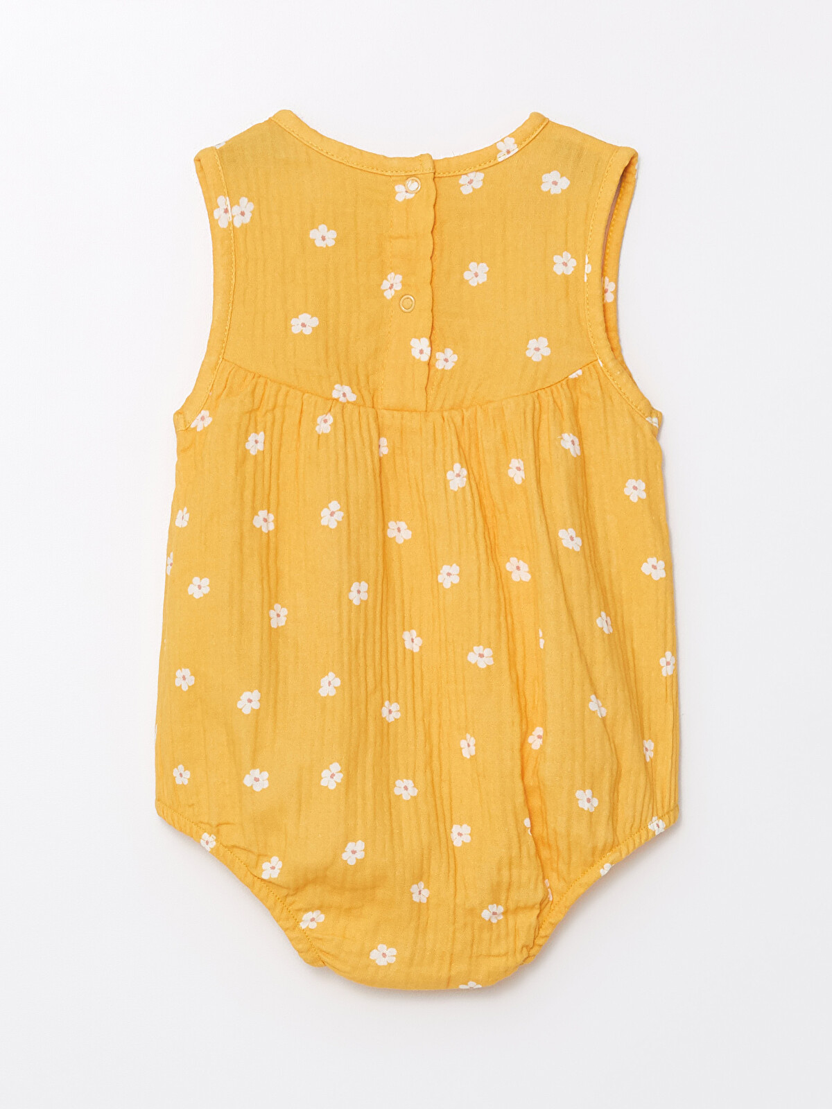 LCW baby Bisiklet Yaka Kısa Kollu Çicekli Çıtçıtlı Body - S4EQ40Z1