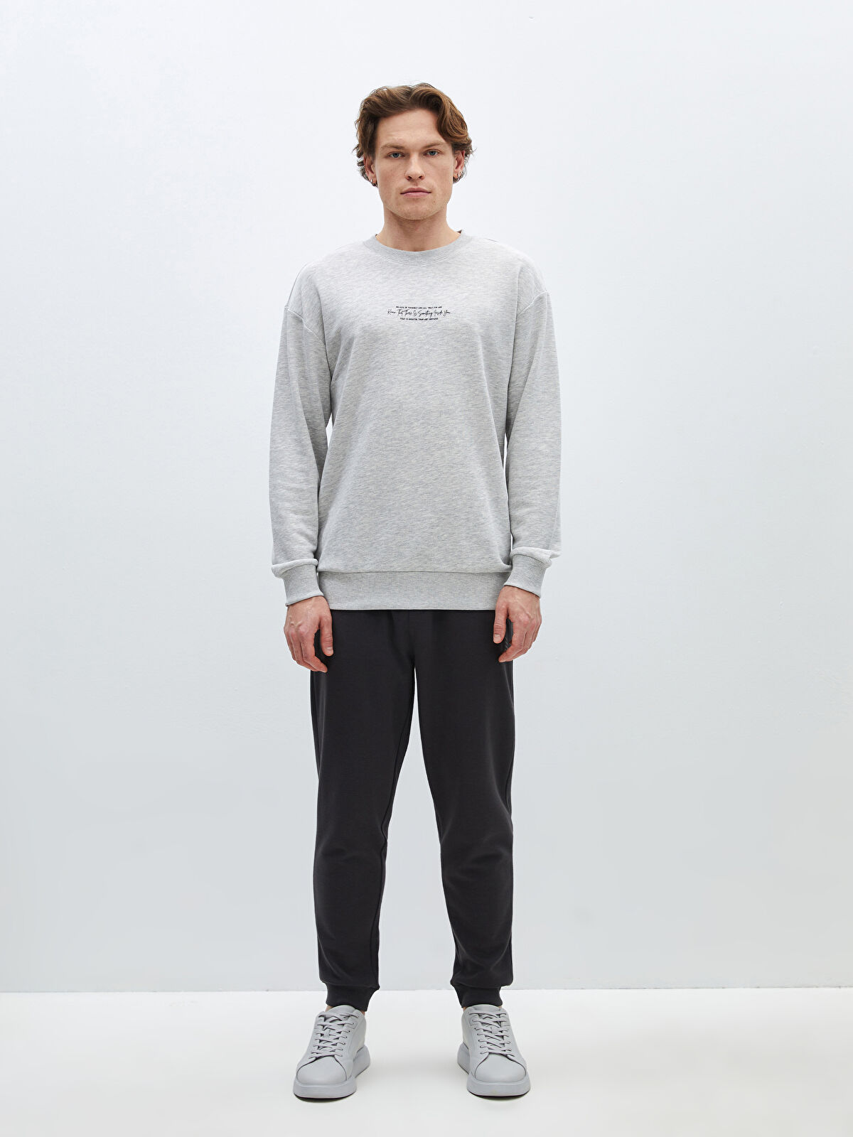 XSIDE Crew Neck Long Sleeve Printed Men's Sweatshirt -S4EQ67Z8-LAL