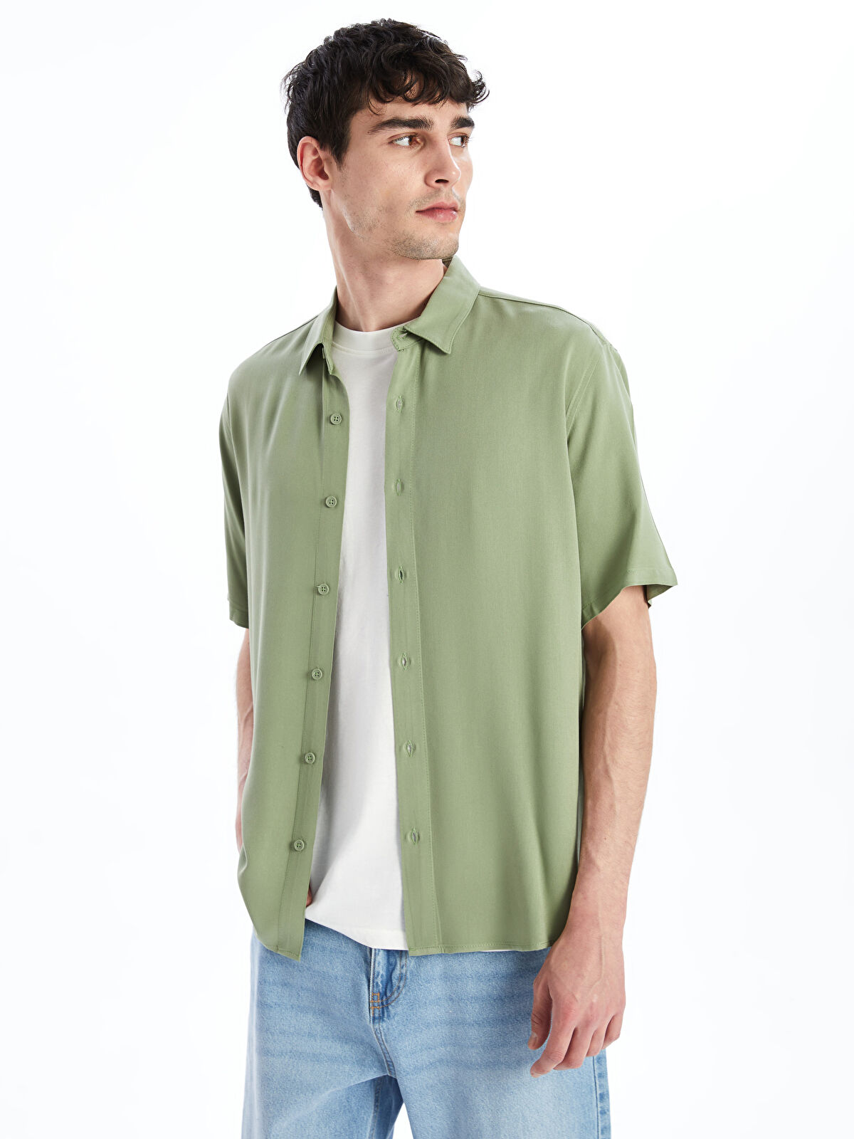 XSIDE Regular Fit Short Sleeve Viscose Men's Shirt -S4FA87Z8